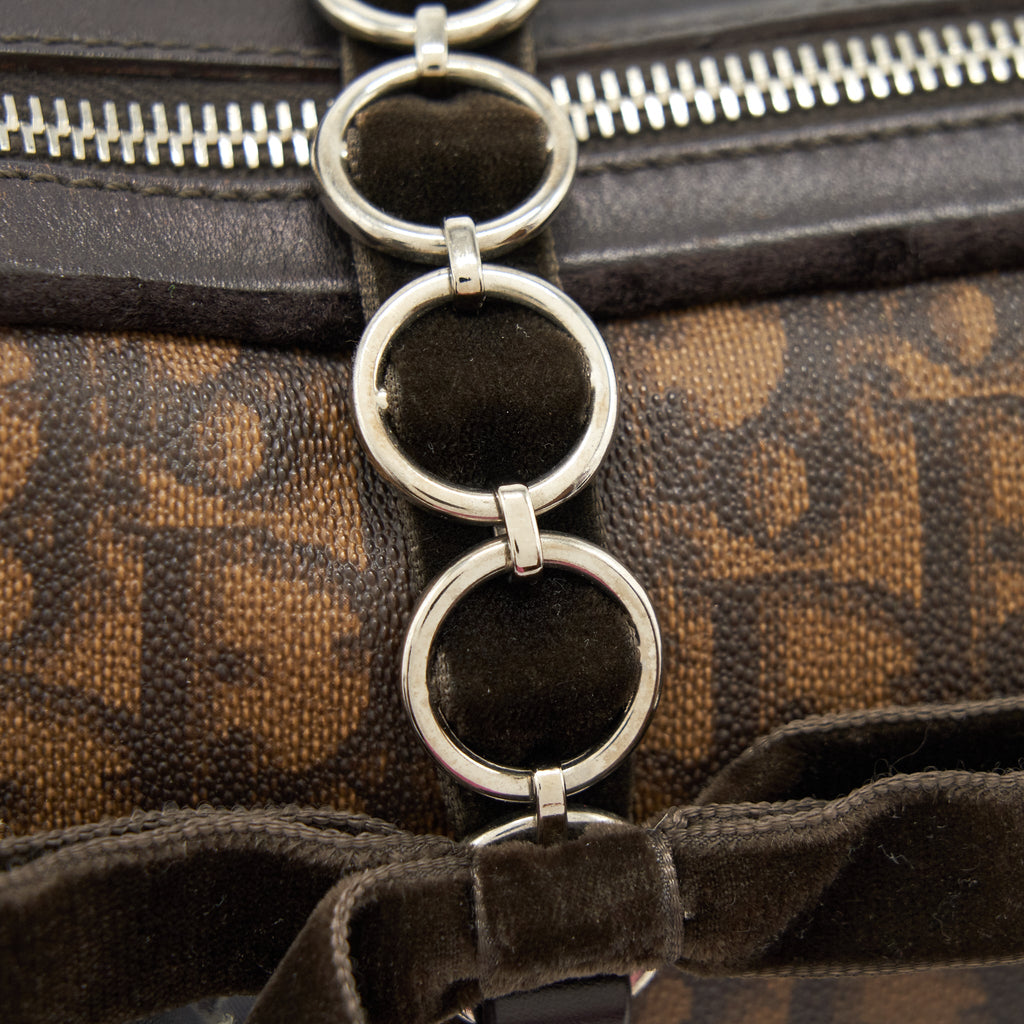 DIOR VINTAGE ROMANTIQUE TROTTER BAG CANVAS/VELVET SHW