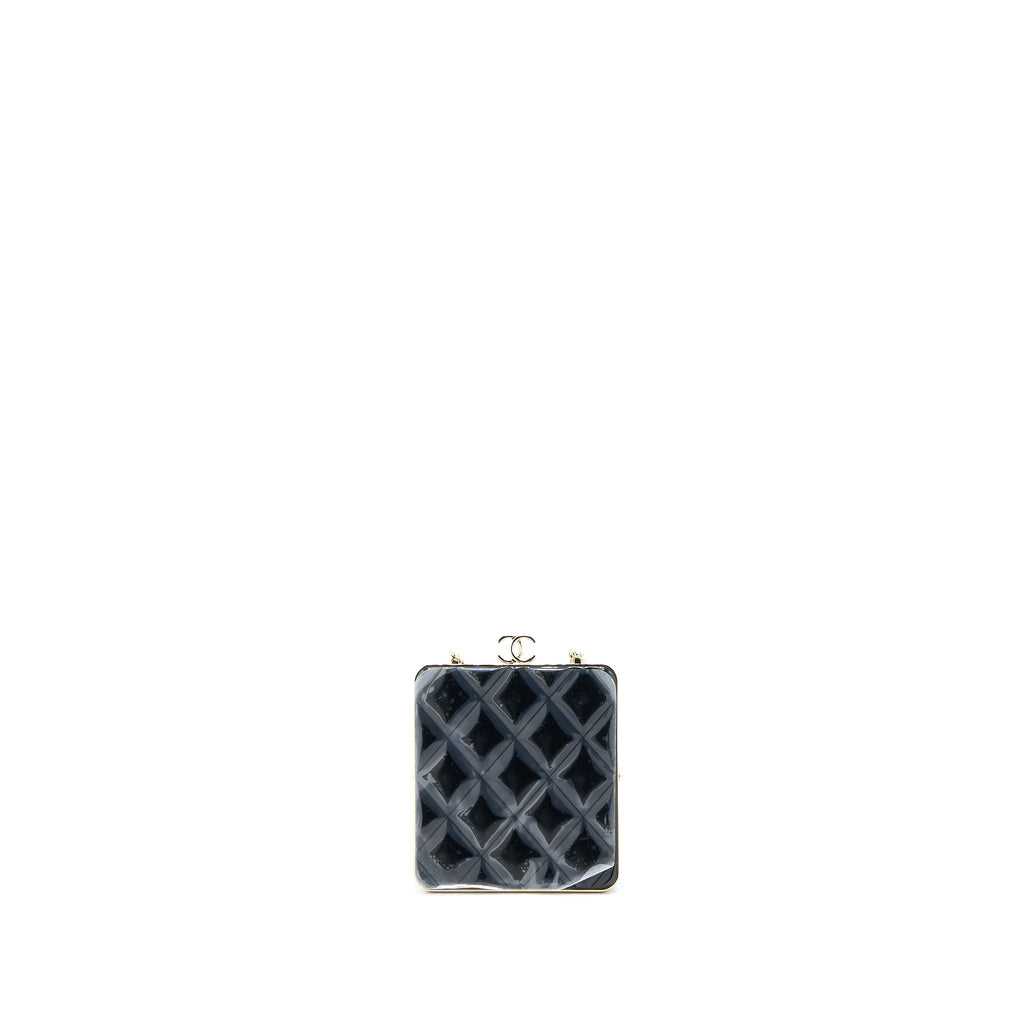 CHANEL MINI CLIP WITH CHAIN LAMBSKIN BLACK LGHW