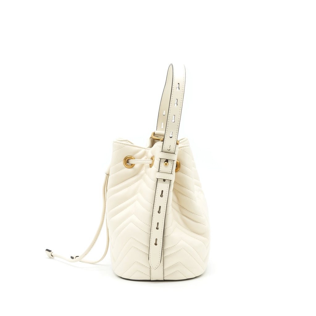 GUCCI BUCKET BAG WHITE GHW