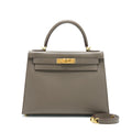 HERMES KELLY 28 SELLIER EPSOM 8F GRIS ETAIN GHW