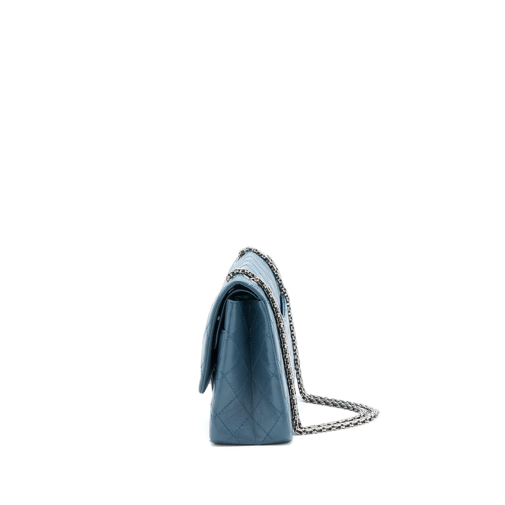 CHANEL 2.55 226 REISSUE FLAP BAG CALFSKIN BLUE GREY SHW