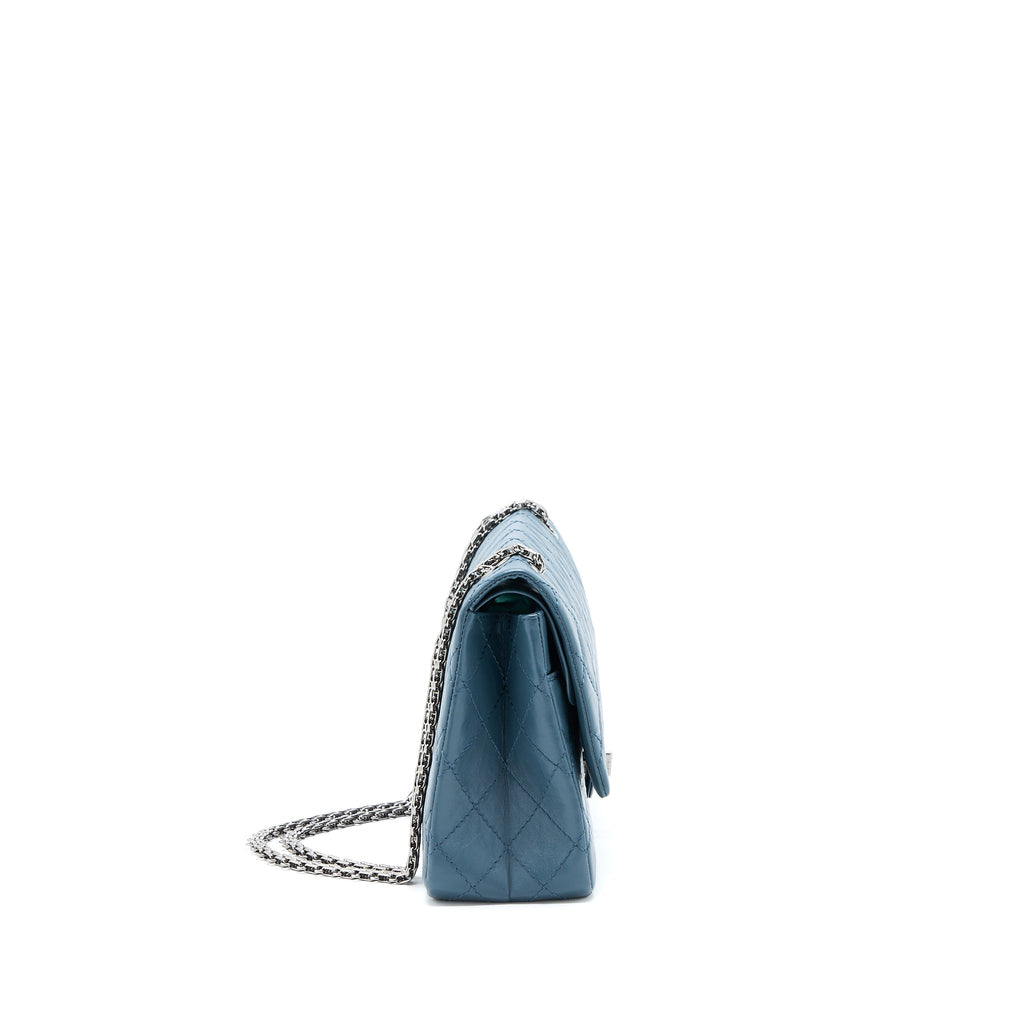 CHANEL 2.55 226 REISSUE FLAP BAG CALFSKIN BLUE GREY SHW