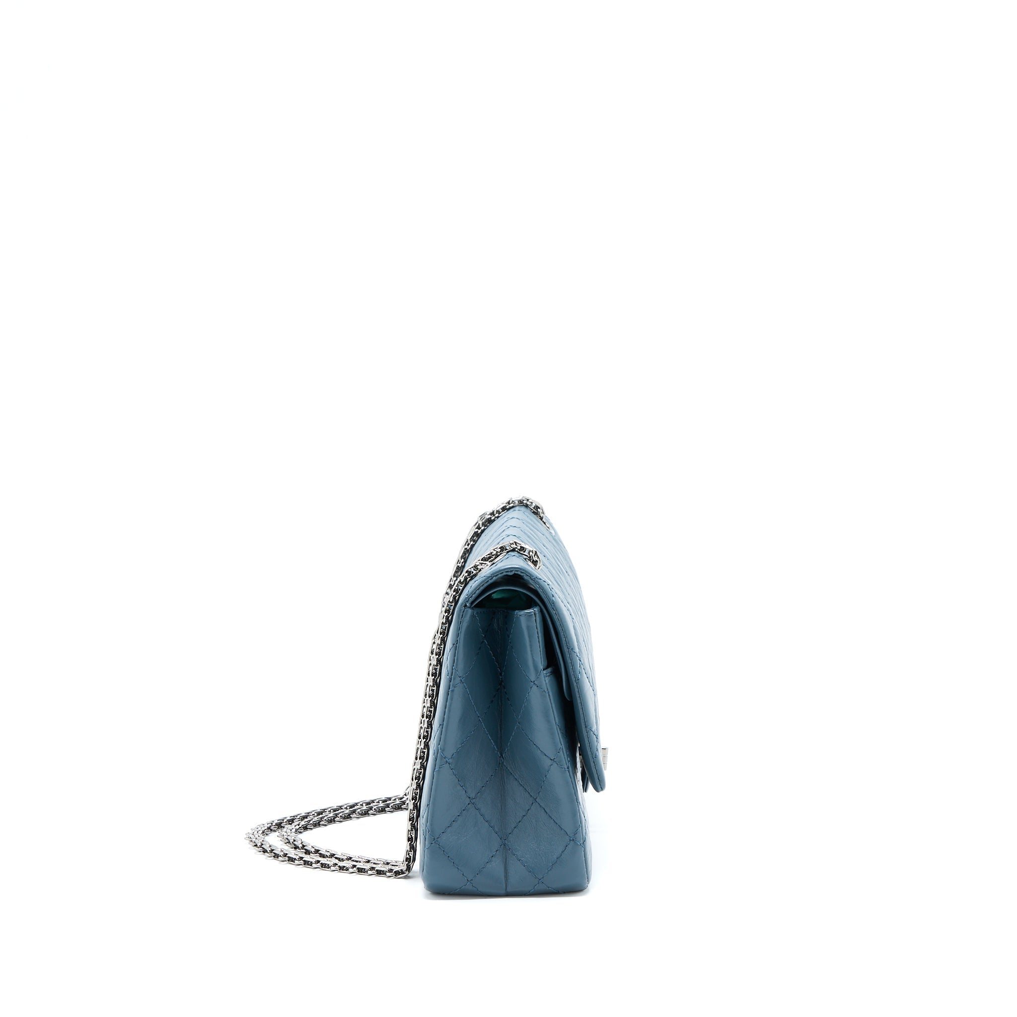 CHANEL 2.55 226 REISSUE FLAP BAG CALFSKIN BLUE GREY SHW