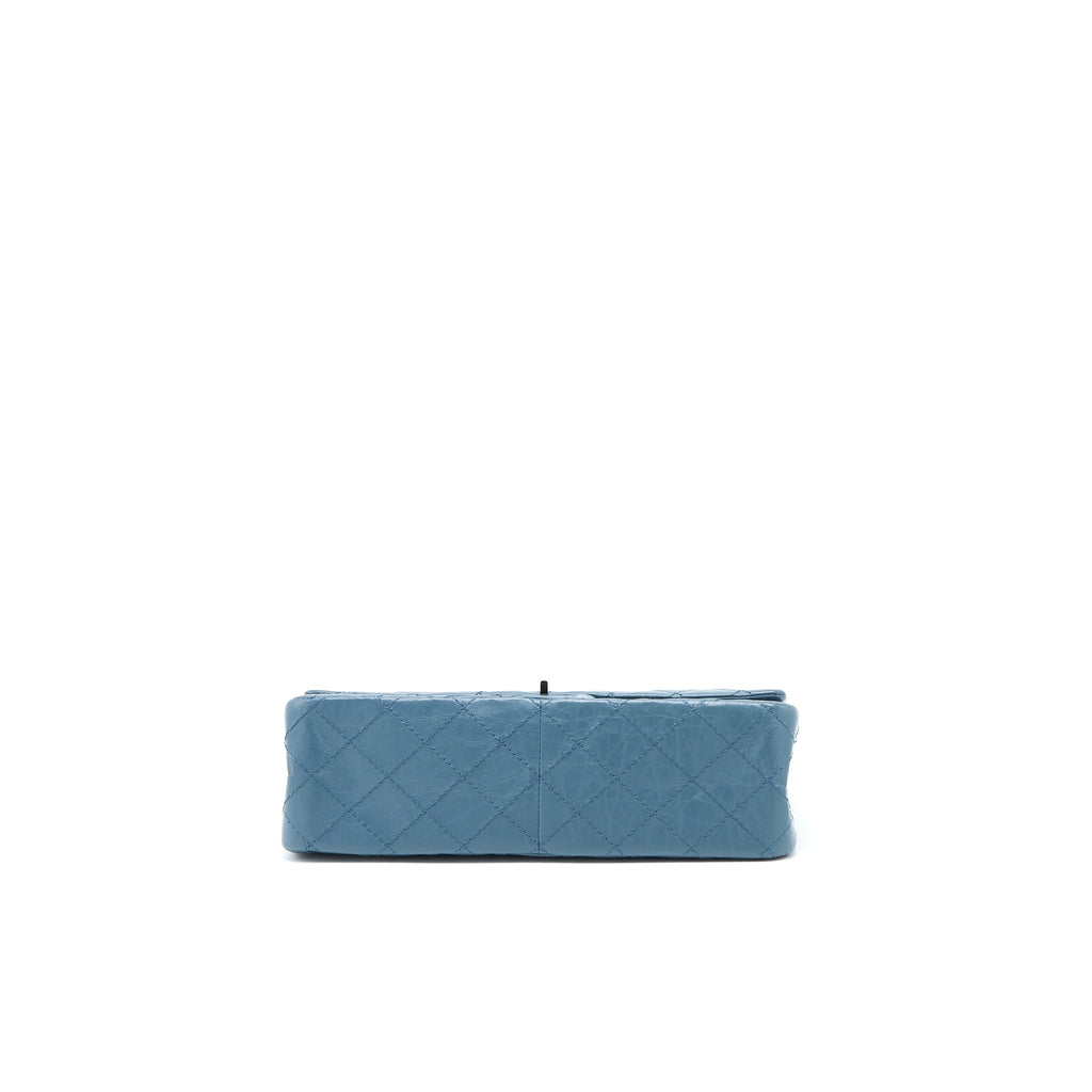 CHANEL 2.55 226 REISSUE FLAP BAG CALFSKIN BLUE GREY SHW