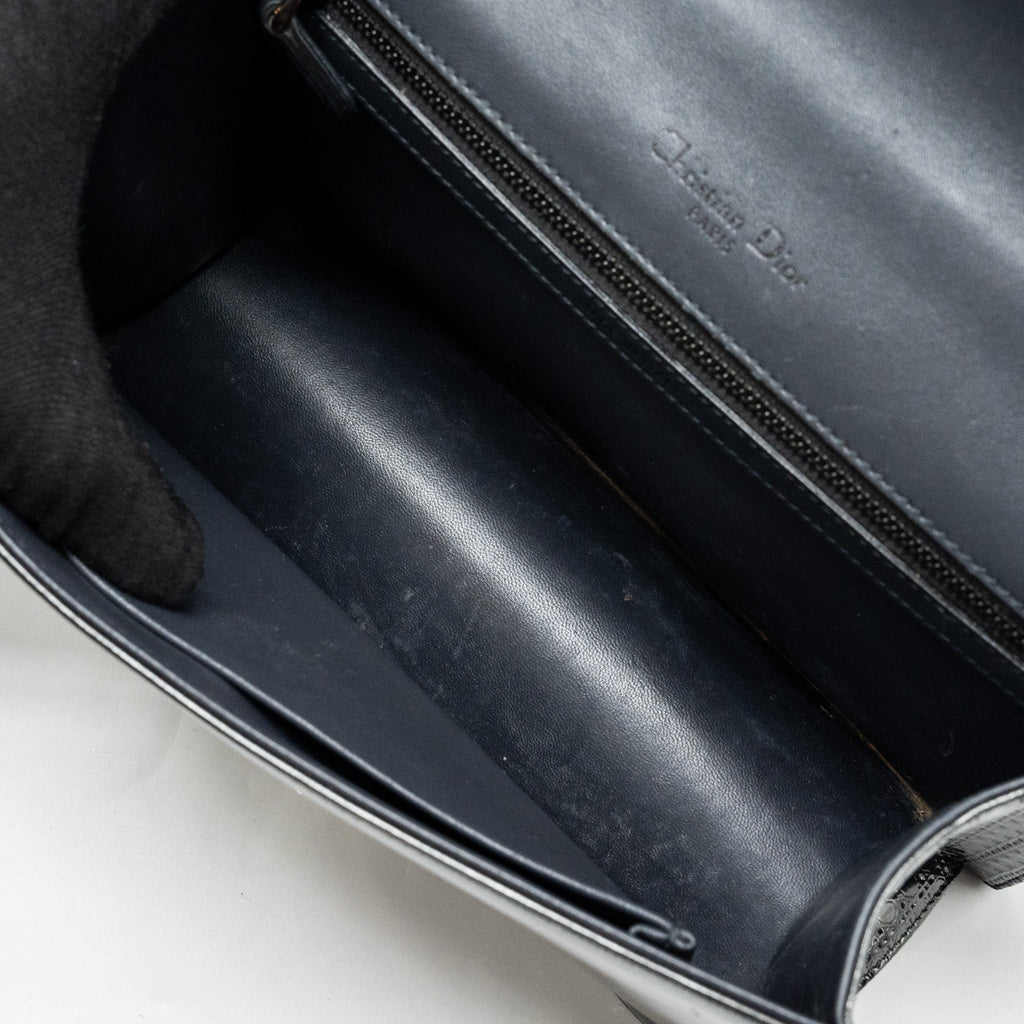 DIOR MEDIUM DIORAMA CALFSKIN METALLIC SILVER SHW