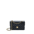CHANEL SMALL CLASSIC DOUBLE FLAP BAG CAVIAR BLACK GHW (MICROCHIP)