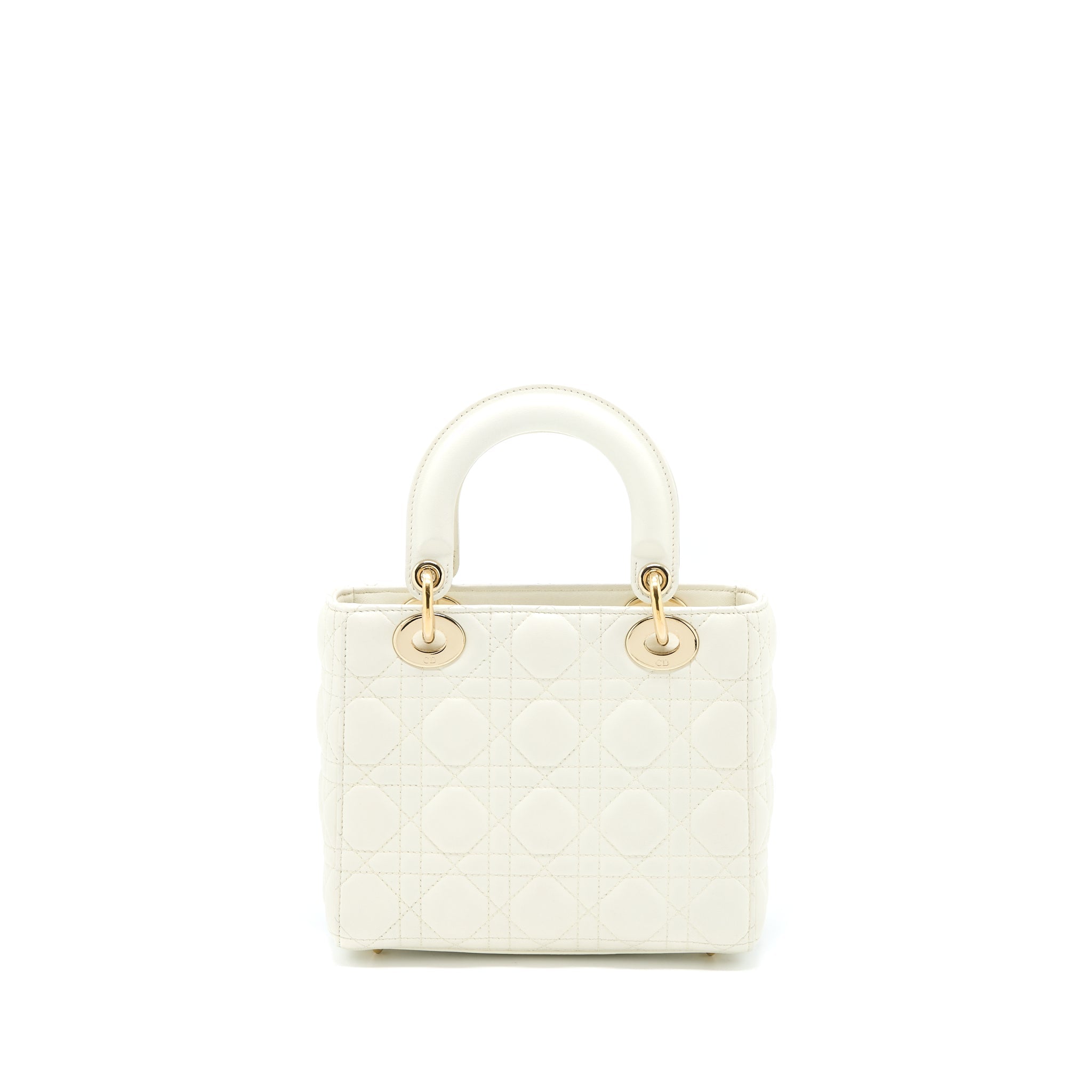 DIOR SMALL LADY DIOR LAMBSKIN WHITE LGHW