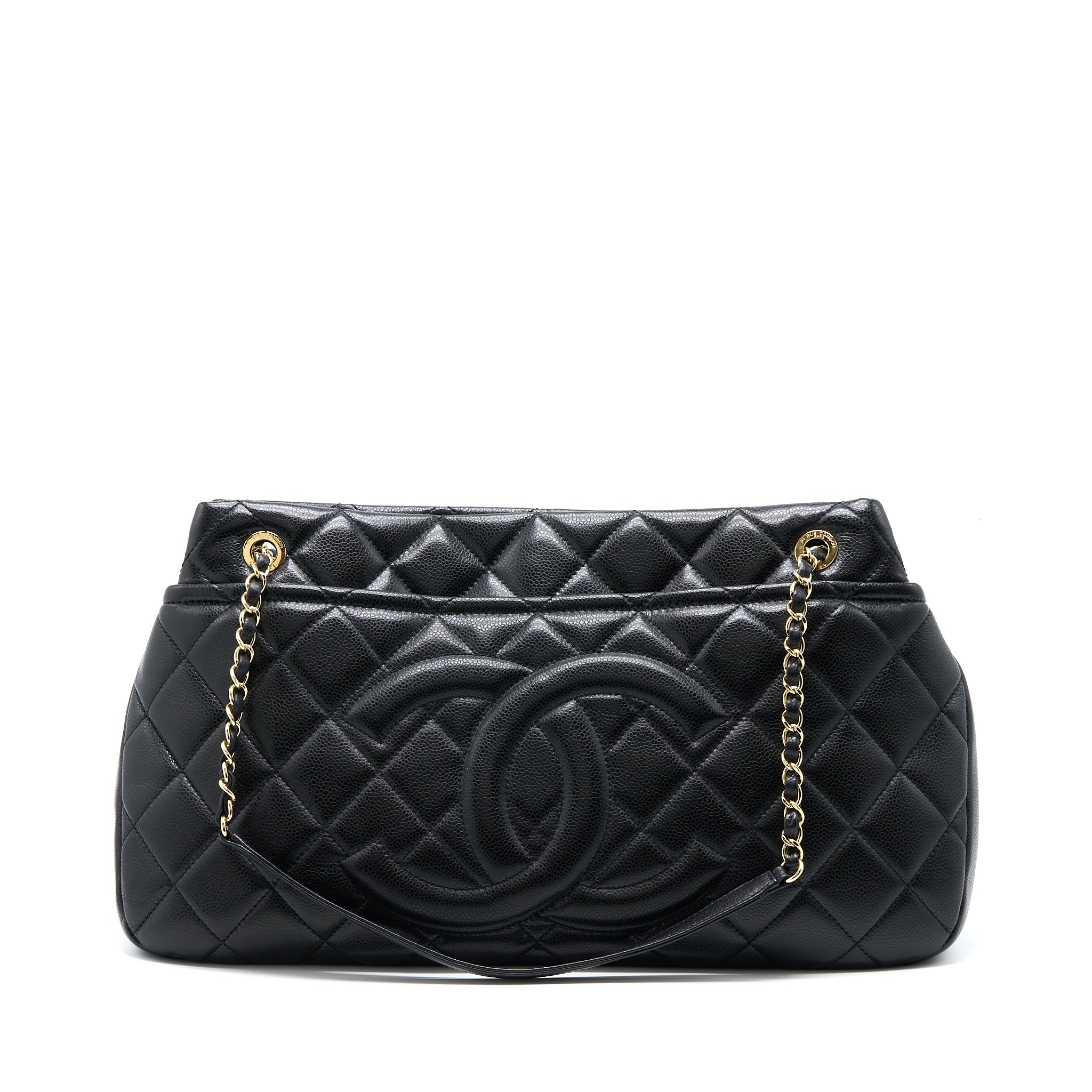 CHANEL MATELASSE CHAIN TOTE BAG CAVIAR BLACK GHW