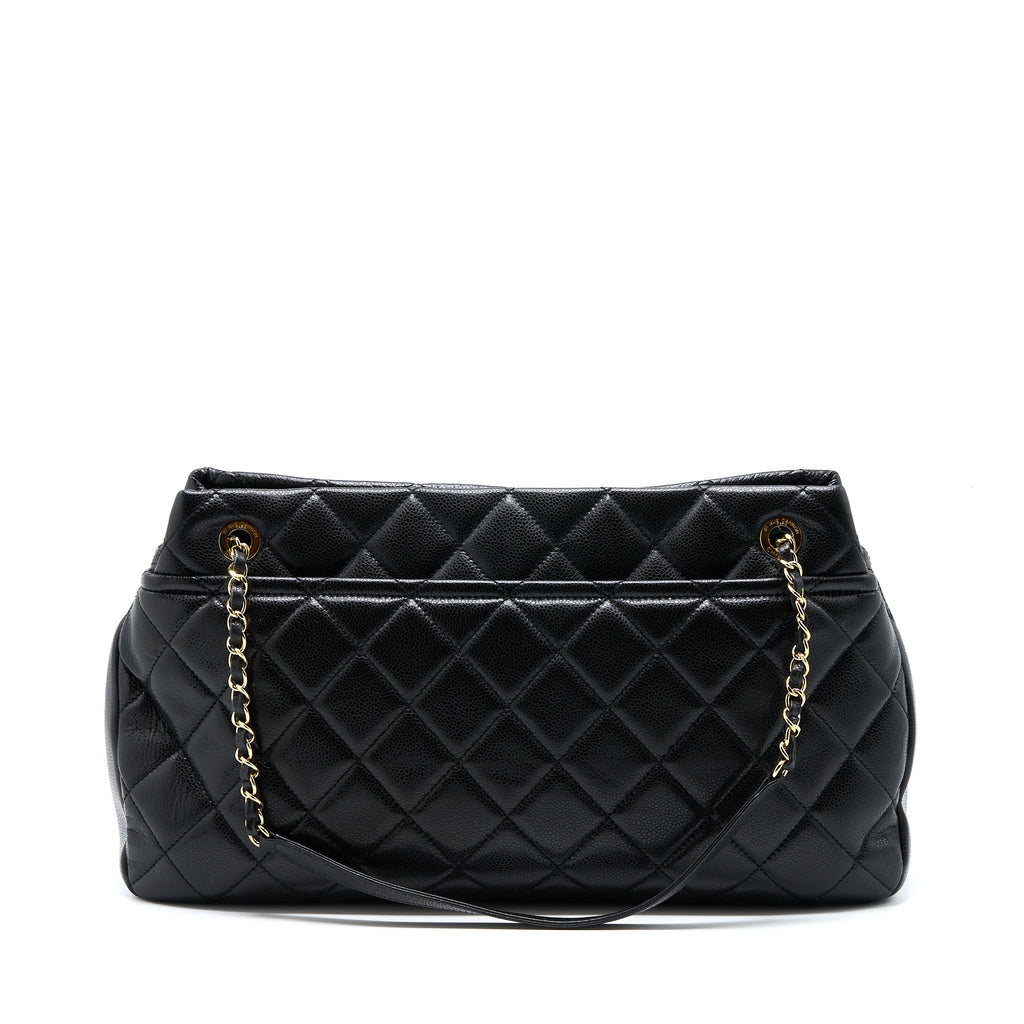 CHANEL MATELASSE CHAIN TOTE BAG CAVIAR BLACK GHW