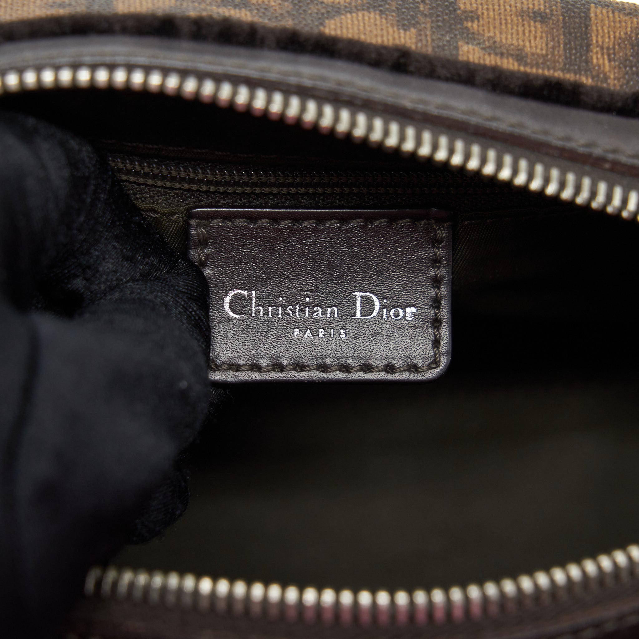 DIOR VINTAGE ROMANTIQUE TROTTER BAG CANVAS/VELVET SHW