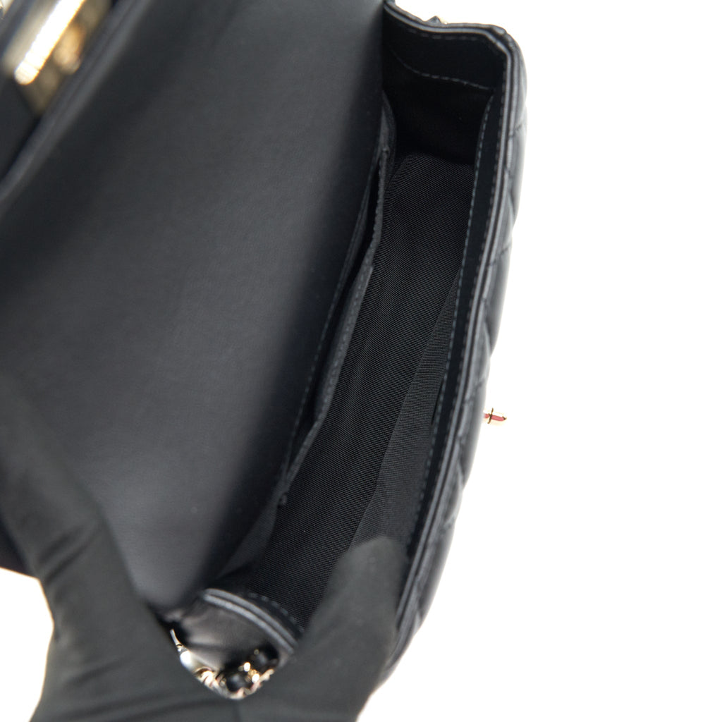 CHANEL LOGO PEARL CHAIN MINI FLAP BAG GHW