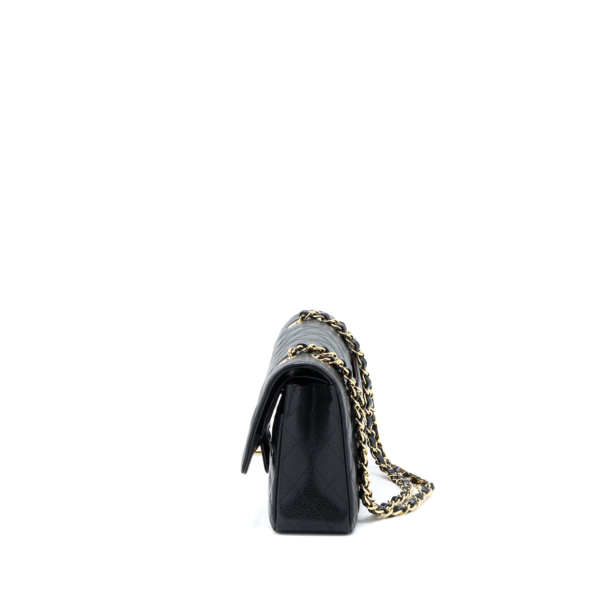 CHANEL MEDIUM CLASSIC DOUBLE FLAP BAG CAVIAR BLACK GHW (MICROCHIP)