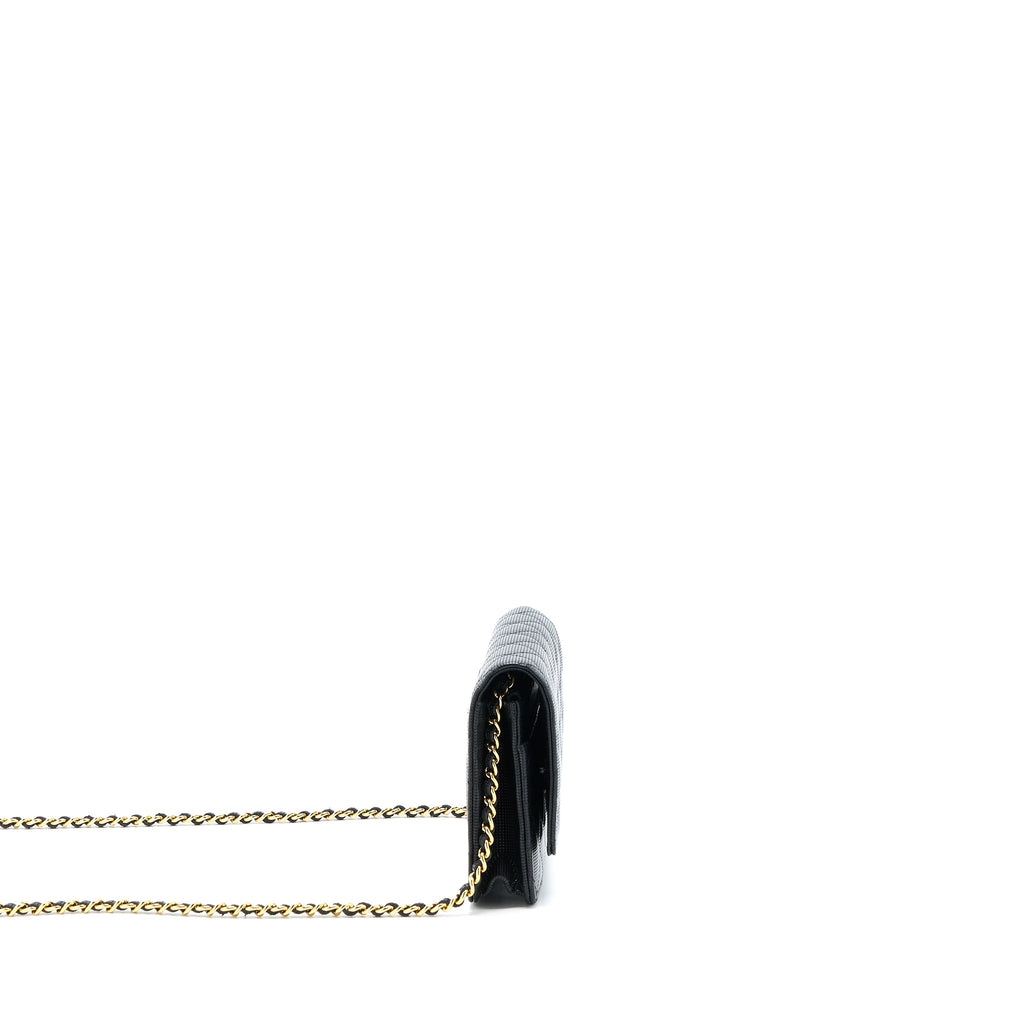 CHANEL LIMITED WALLET ON CHAIN CALFSKIN BLACK GHW