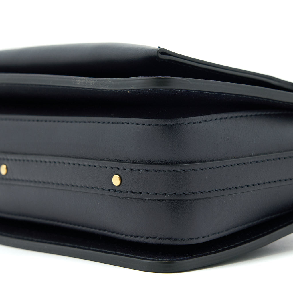 CHLOE LOGO PRINT SHOULDER BAG NAVY GHW