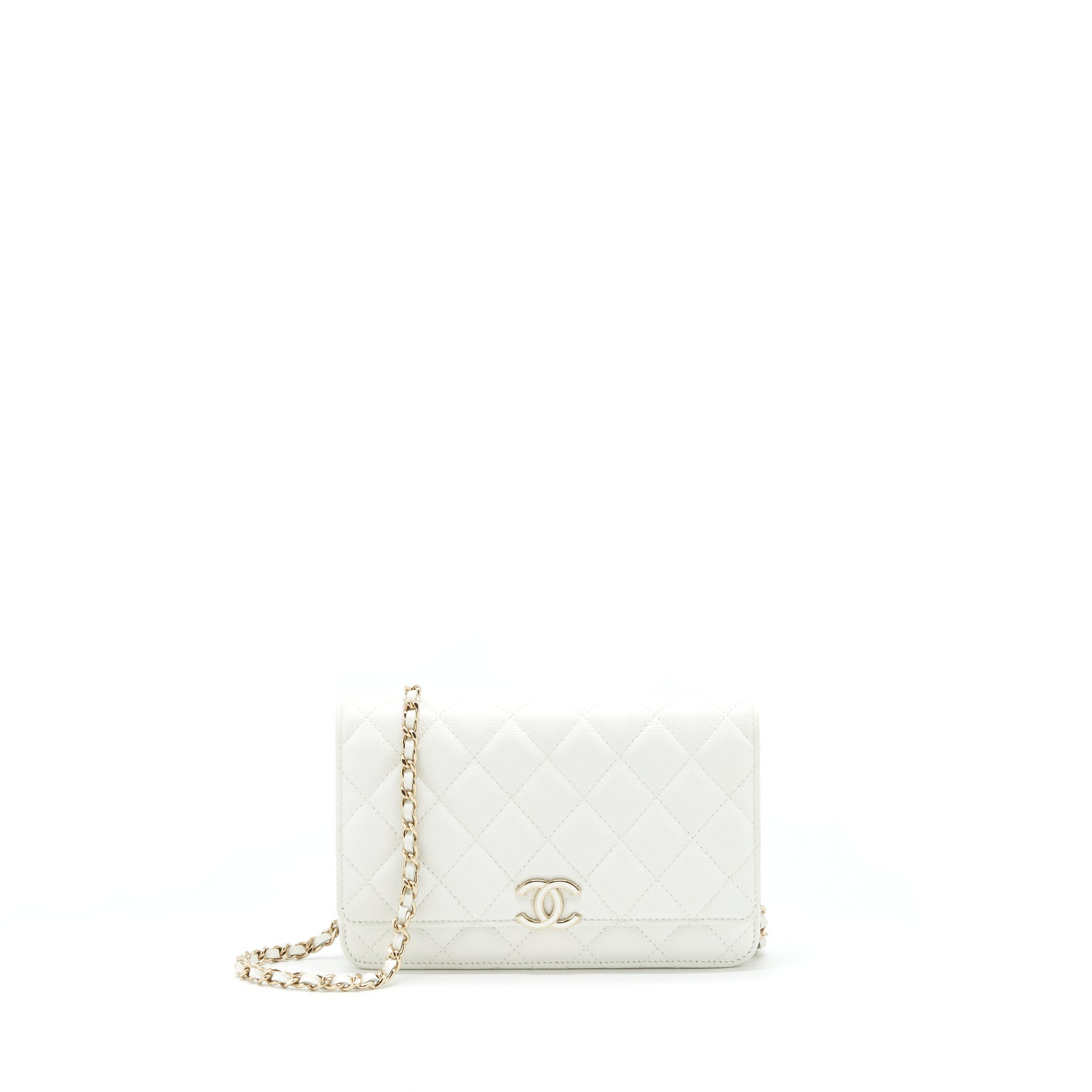 CHANEL 21C WALLET ON CHAIN LIMIT EDITION CAVIAR WHITE LGHW