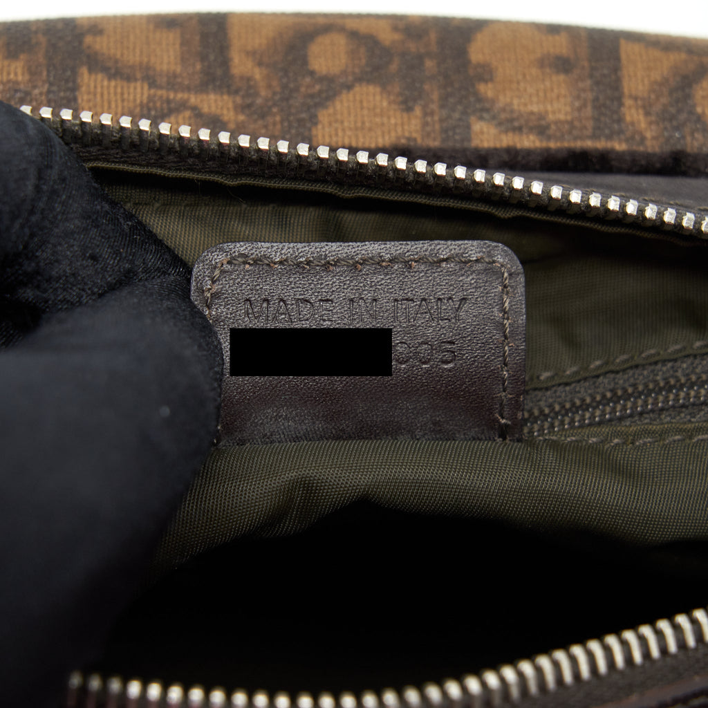 DIOR VINTAGE ROMANTIQUE TROTTER BAG CANVAS/VELVET SHW