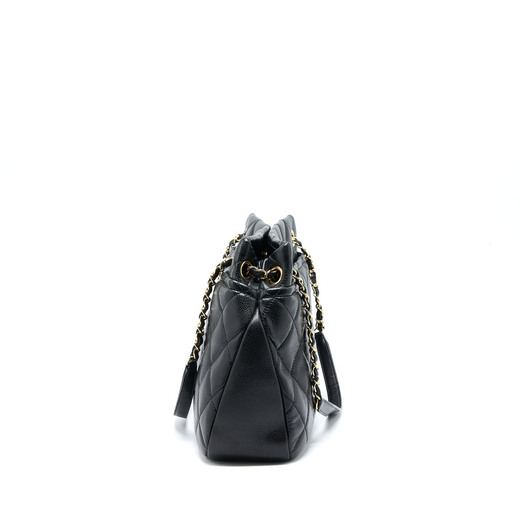 CHANEL MATELASSE CHAIN TOTE BAG CAVIAR BLACK GHW