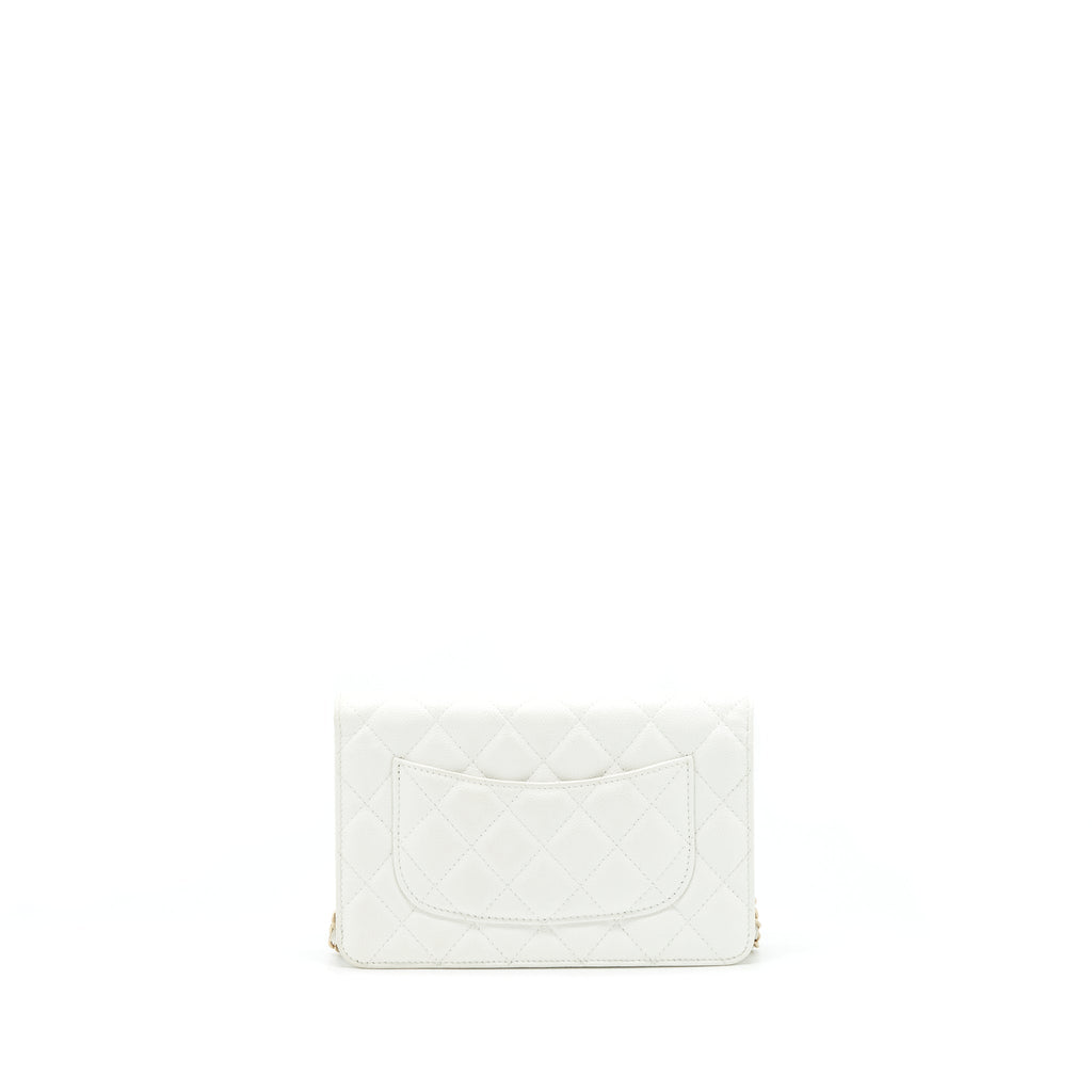 CHANEL 21C WALLET ON CHAIN LIMIT EDITION CAVIAR WHITE LGHW