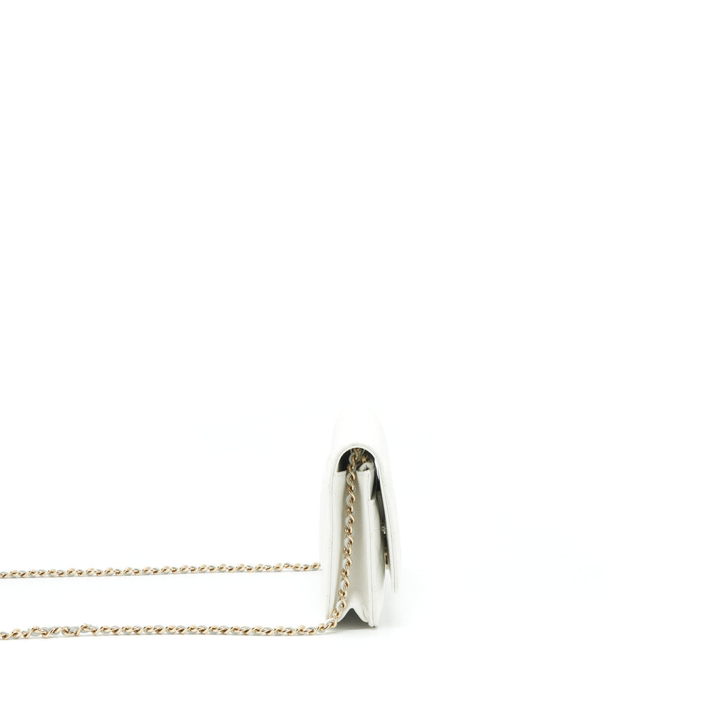 CHANEL 21C WALLET ON CHAIN LIMIT EDITION CAVIAR WHITE LGHW