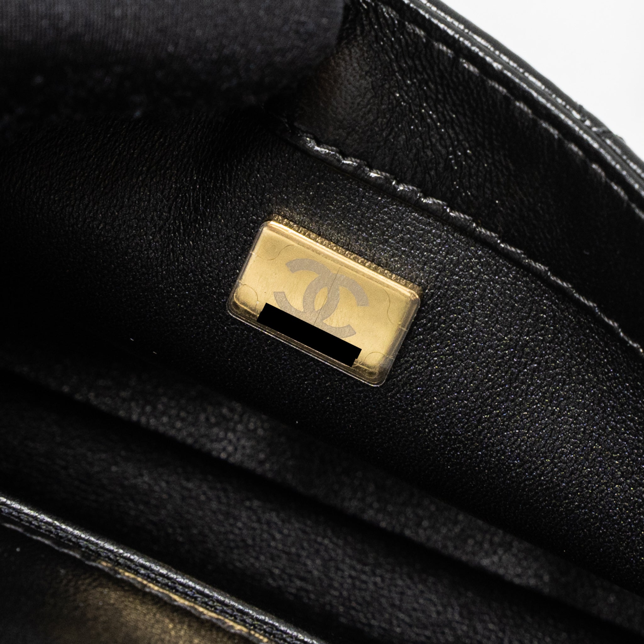 CHANEL 23S DETAIL TOP HANDLE MINI RECTANGULAR FLAP BAG SHINY LAMBSKIN BLACK GHW (MICROCHIP)