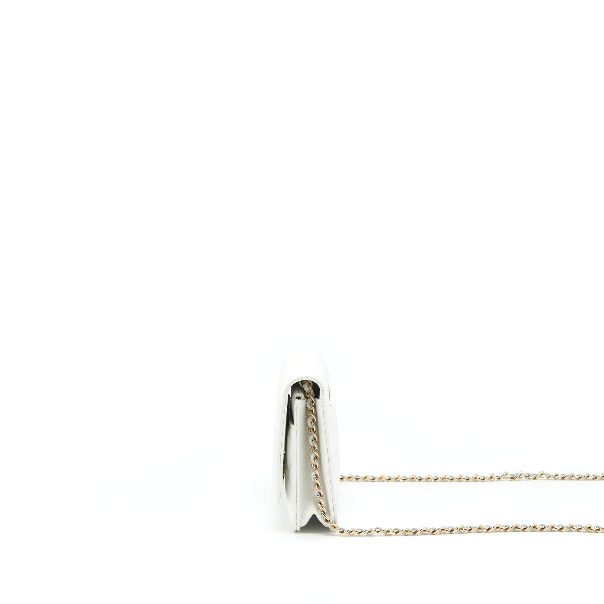 CHANEL 21C WALLET ON CHAIN LIMIT EDITION CAVIAR WHITE LGHW