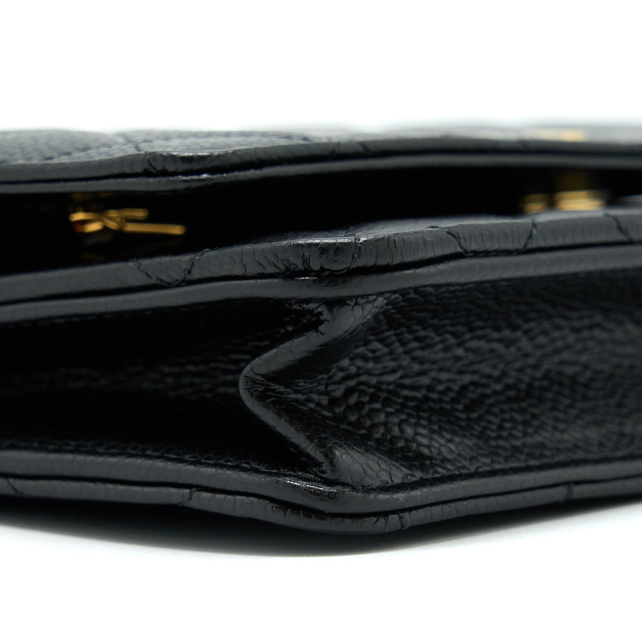 CHANEL CLASSIC WALLET ON CHAIN CAVIAR BLACK GHW (MICROCHIP)
