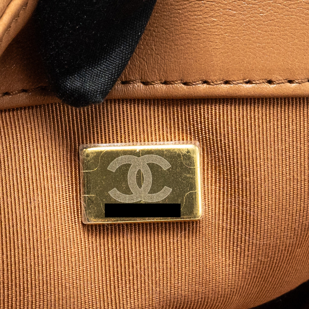 CHANEL SMALL 19 BAG LAMBSKIN CARAMEL MULTICOLOUR HARDWARE (MICROCHIP)
