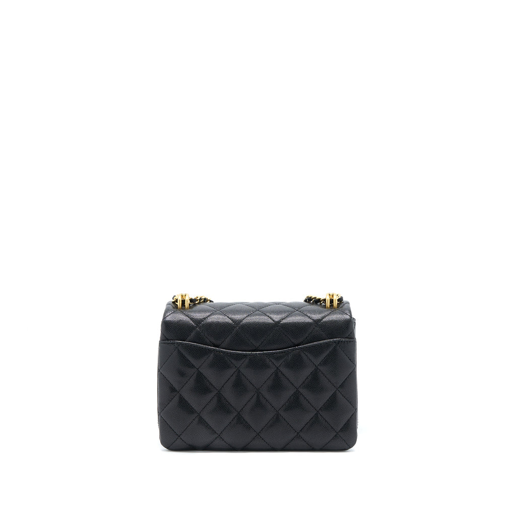CHANEL 22K COCO FIRST CAVIAR LEATHER BLACK GHW (MICROCHIP)