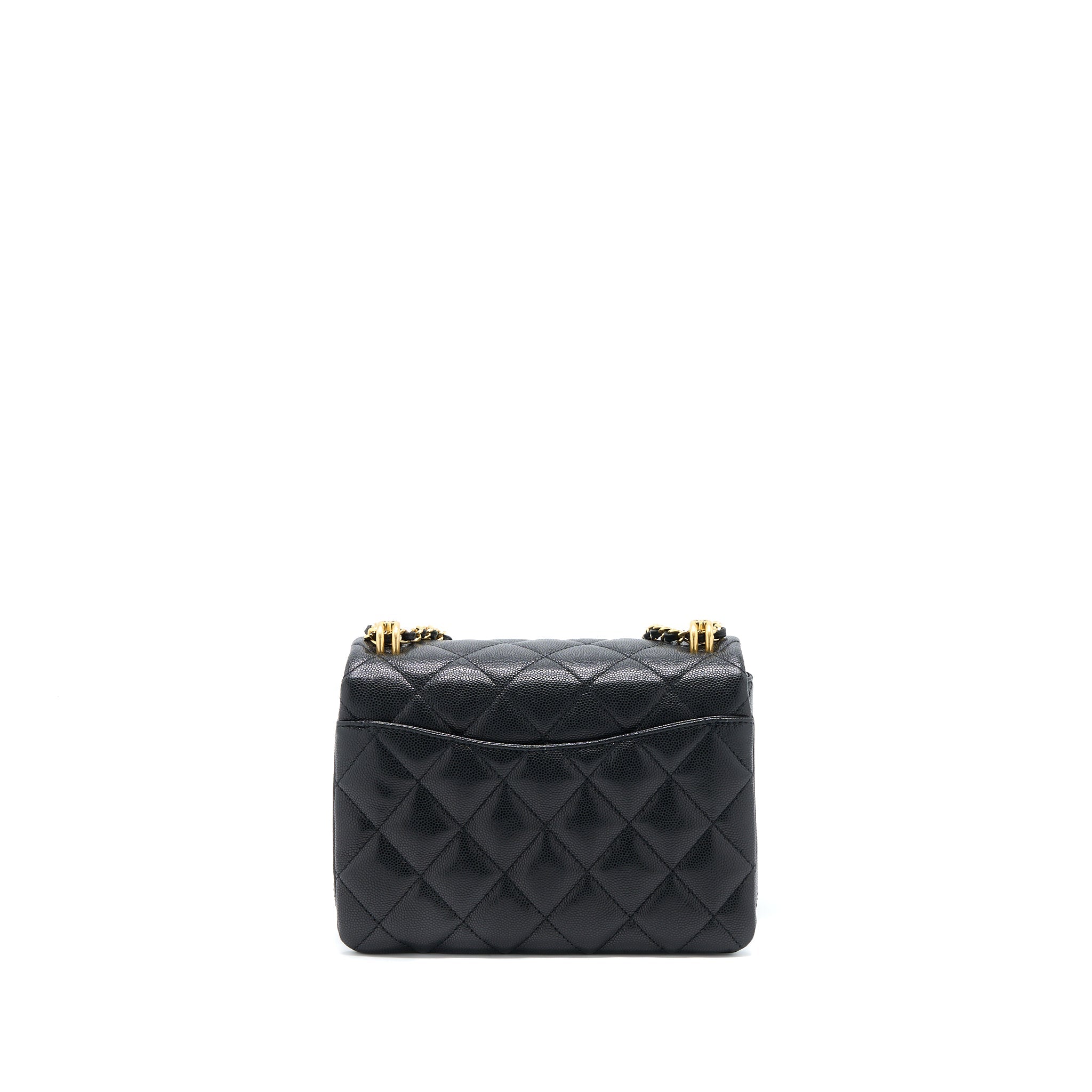 CHANEL 22K COCO FIRST CAVIAR LEATHER BLACK GHW (MICROCHIP)