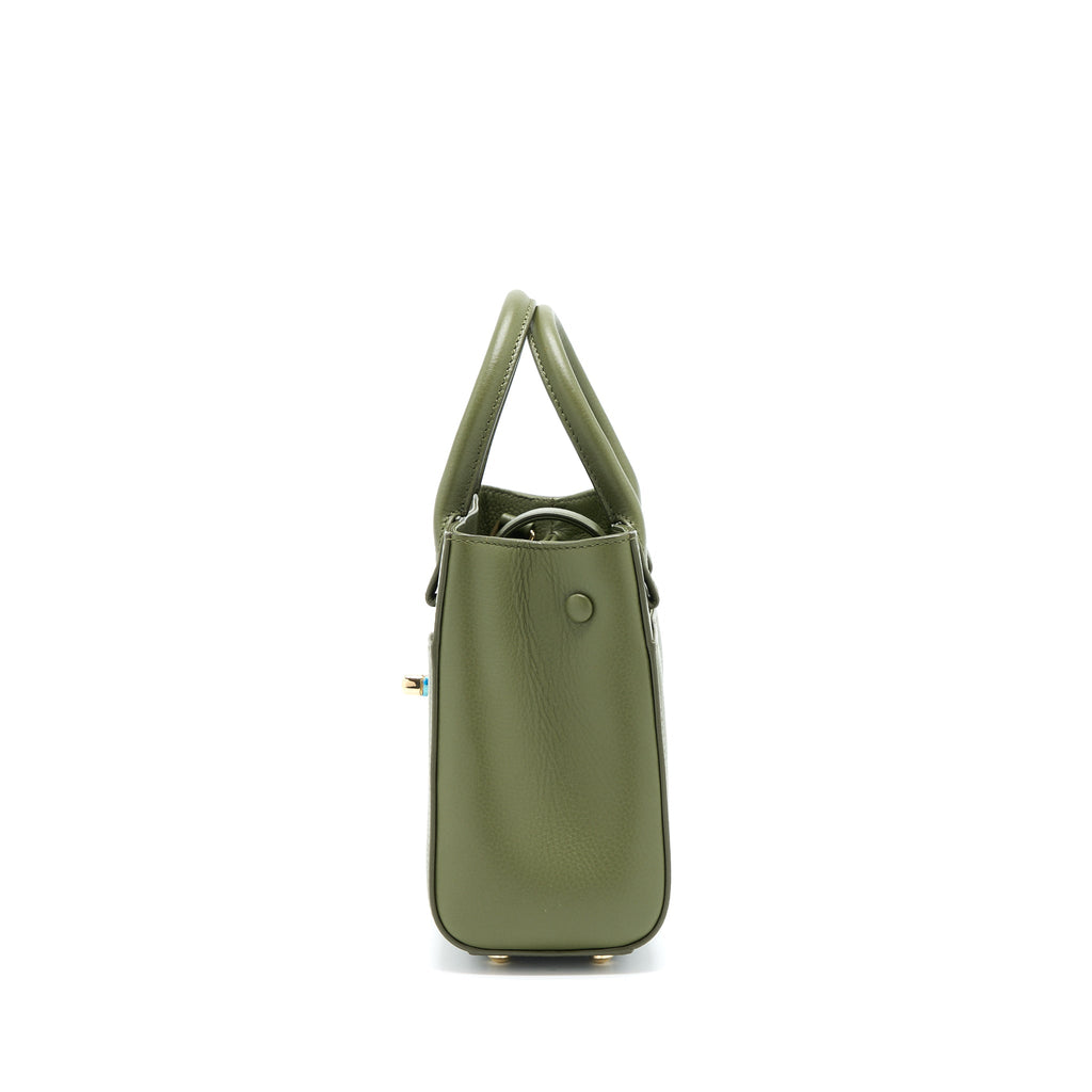 CHANEL SMALL TOP HANDLE TOTE CALFSKIN GREEN LGHW
