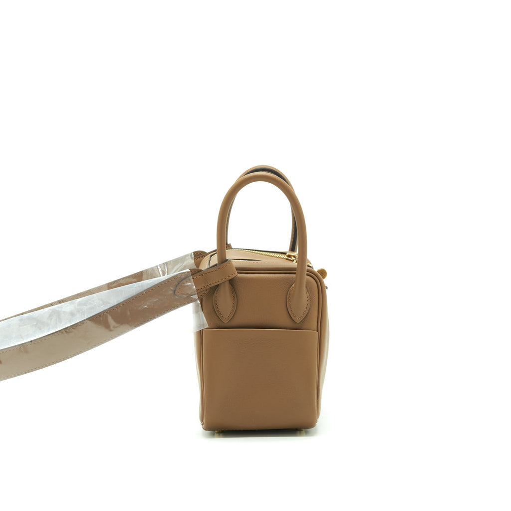 HERMES MINI LINDY SWIFT ALEZAN/BISCUIT GHW