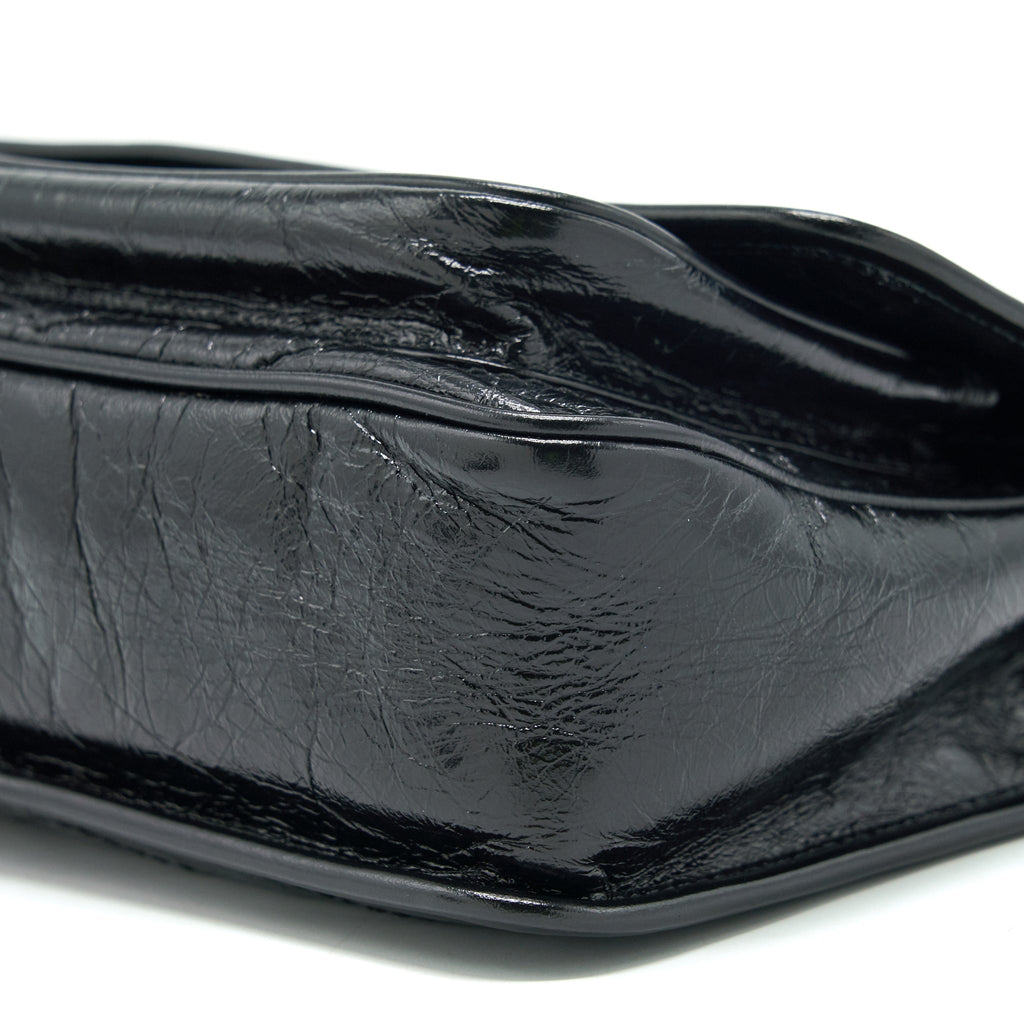 SAINT LAURENT MEDIUM NIKI BAG CRINKLED VINTAGE SO BLACK
