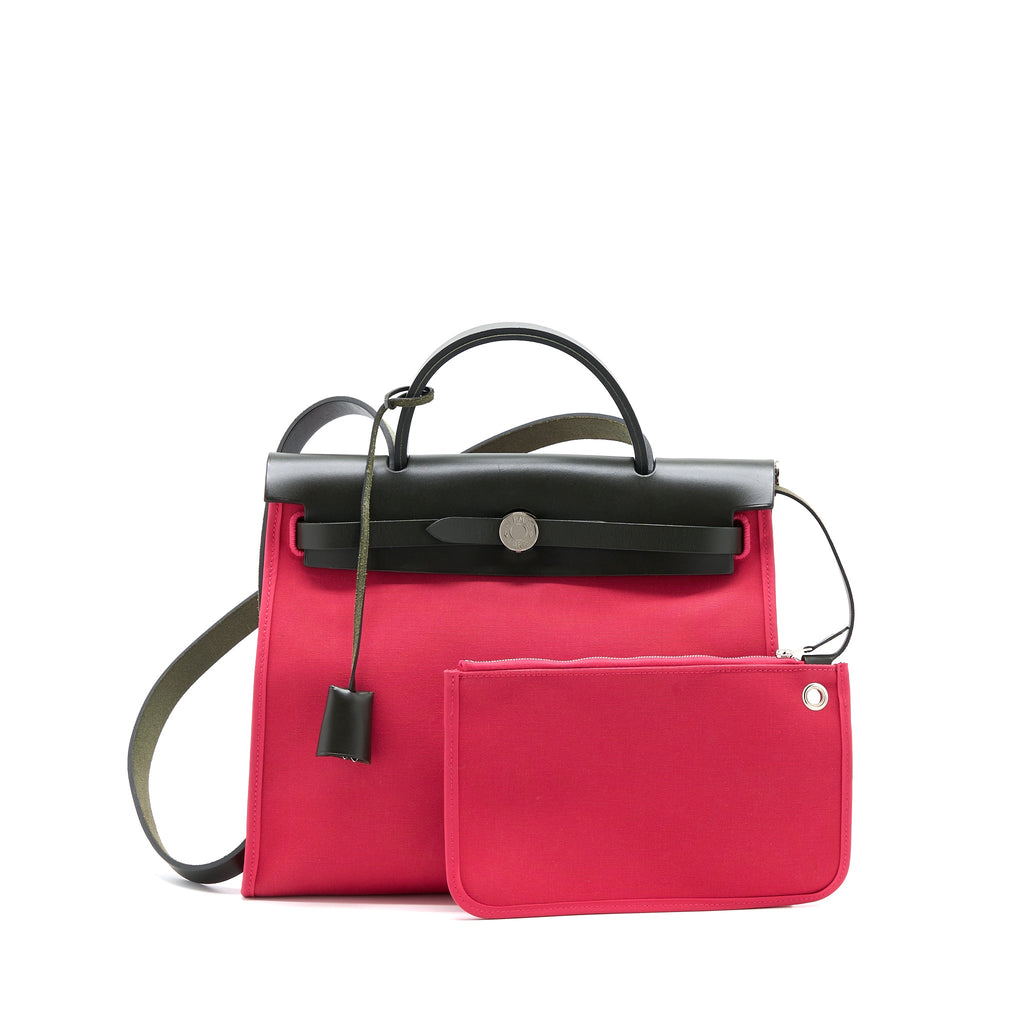 HERMES HERBAG 31 CANVAS/LEATHER ROSE EXTREME SHW