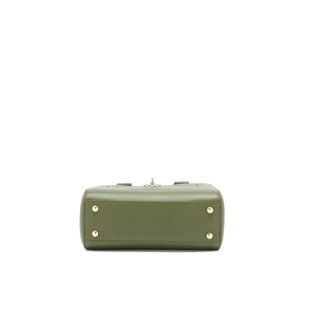 CHANEL SMALL TOP HANDLE TOTE CALFSKIN GREEN LGHW