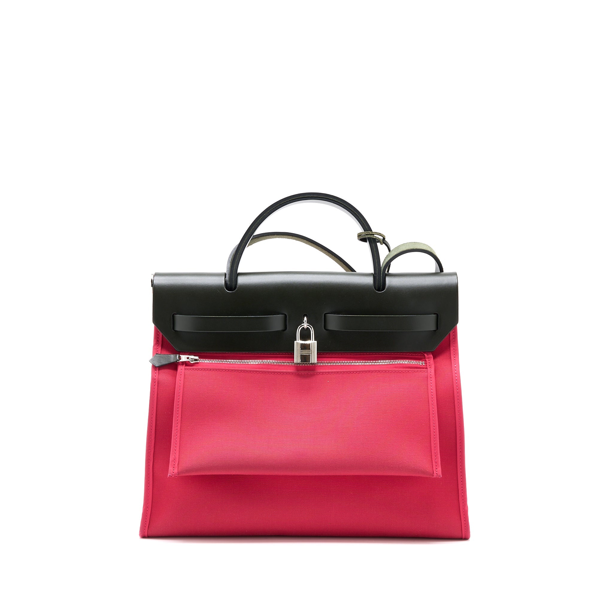 HERMES HERBAG 31 CANVAS/LEATHER ROSE EXTREME SHW