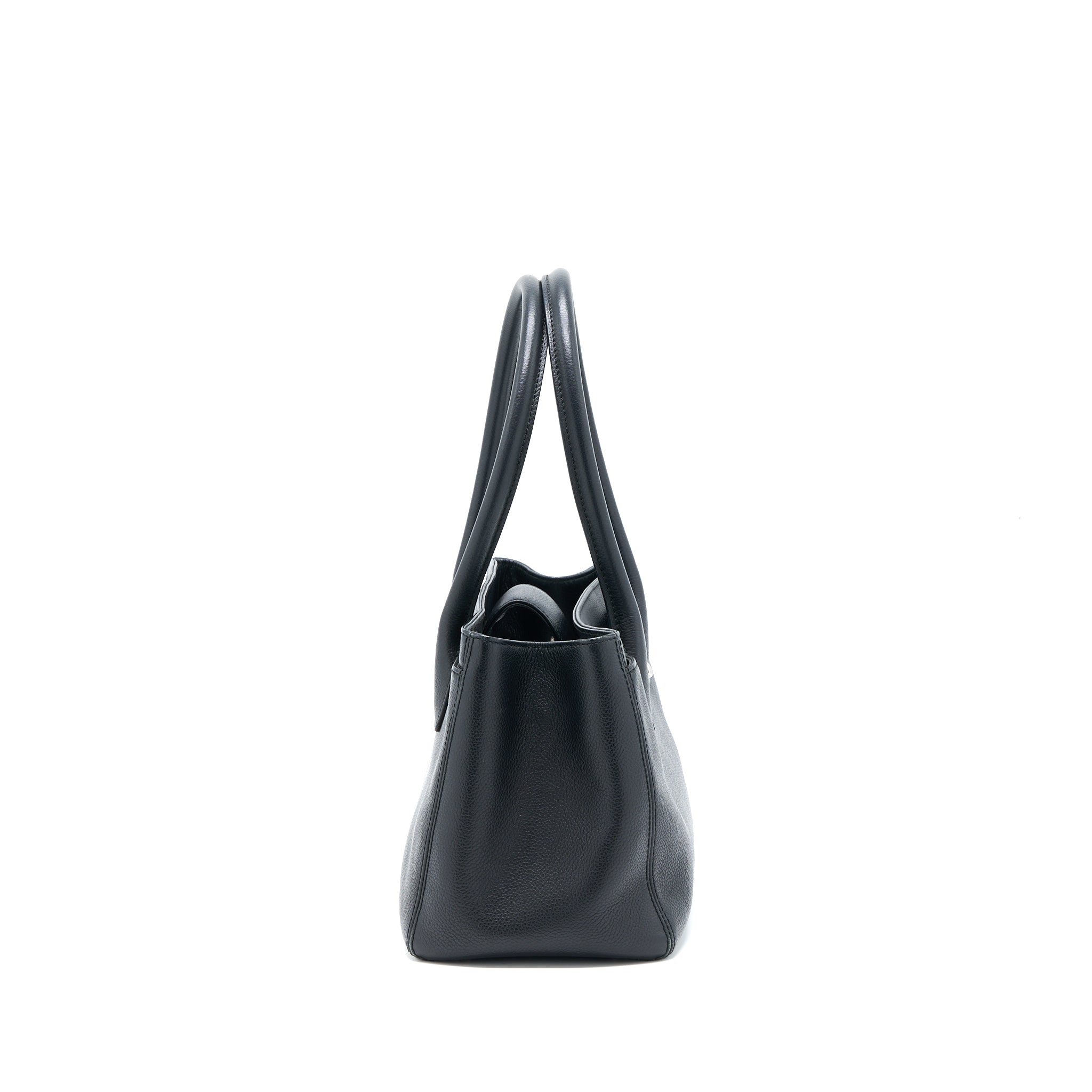 CHANEL CERF TOTE BAG GRAINED CALFSKIN BLACK SHW