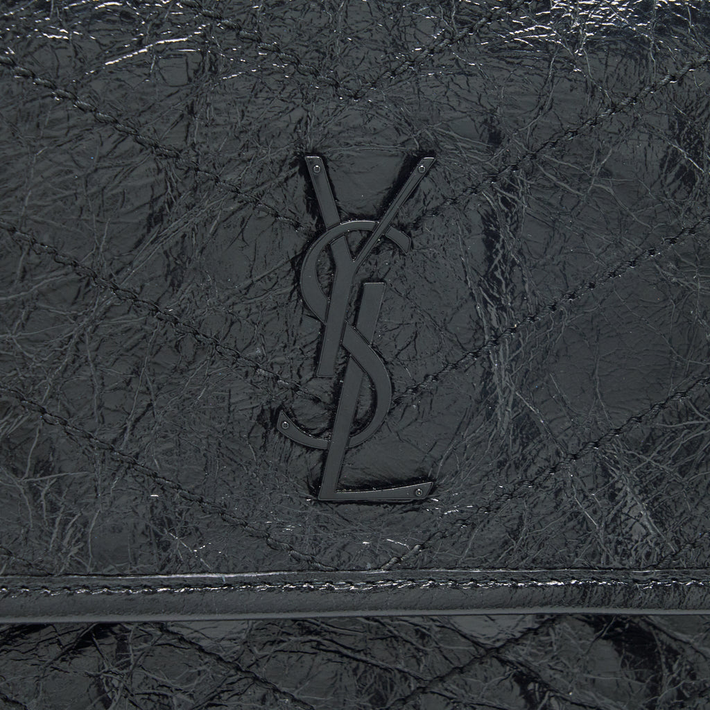 SAINT LAURENT MEDIUM NIKI BAG CRINKLED VINTAGE SO BLACK
