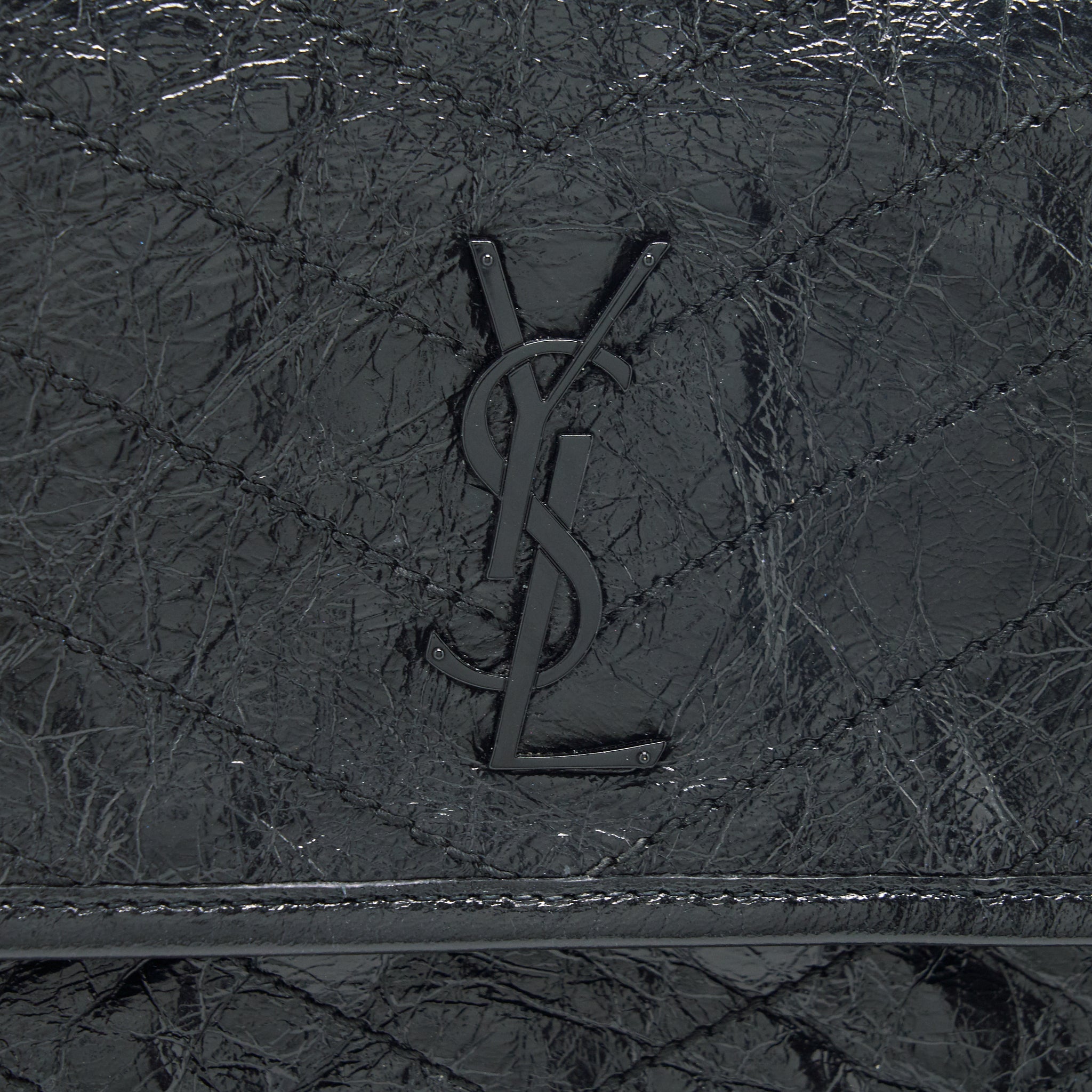 SAINT LAURENT MEDIUM NIKI BAG CRINKLED VINTAGE SO BLACK