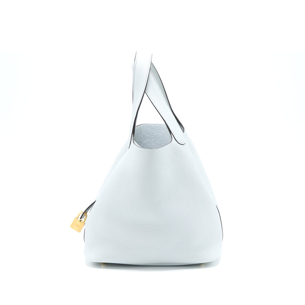 HERMES PICOTIN 22 CLEMENCE BLEU PALE GHW