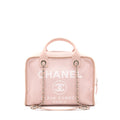 CHANEL DEAUVILLE BOWLING BAG CANVAS/LEATHER LIGHT PINK SHW