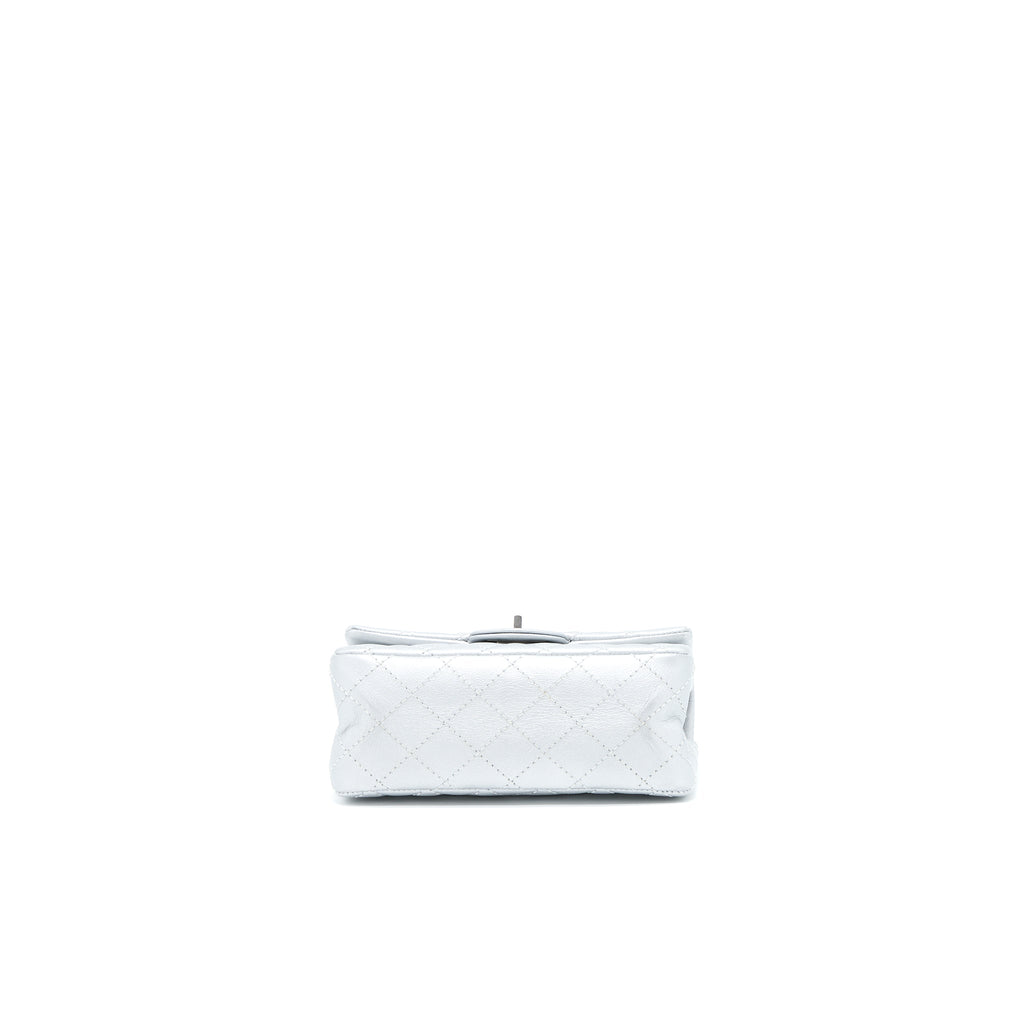CHANEL MINI 2.55 REISSUE FLAP BAG CALFSKIN LIGHT GREY SHW