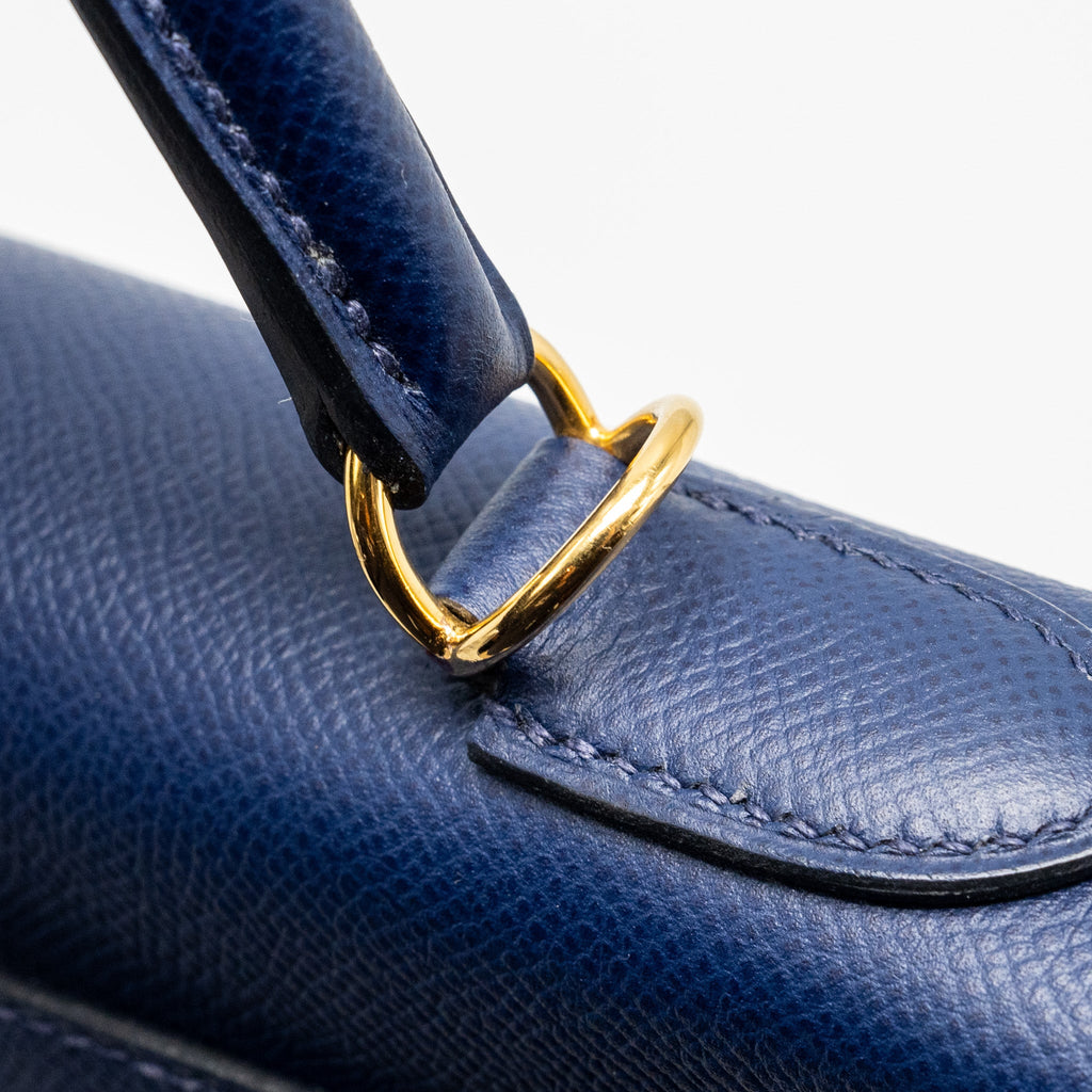 HERMES KELLY 32 EPSOM BLUE SAPPHIRE GHW