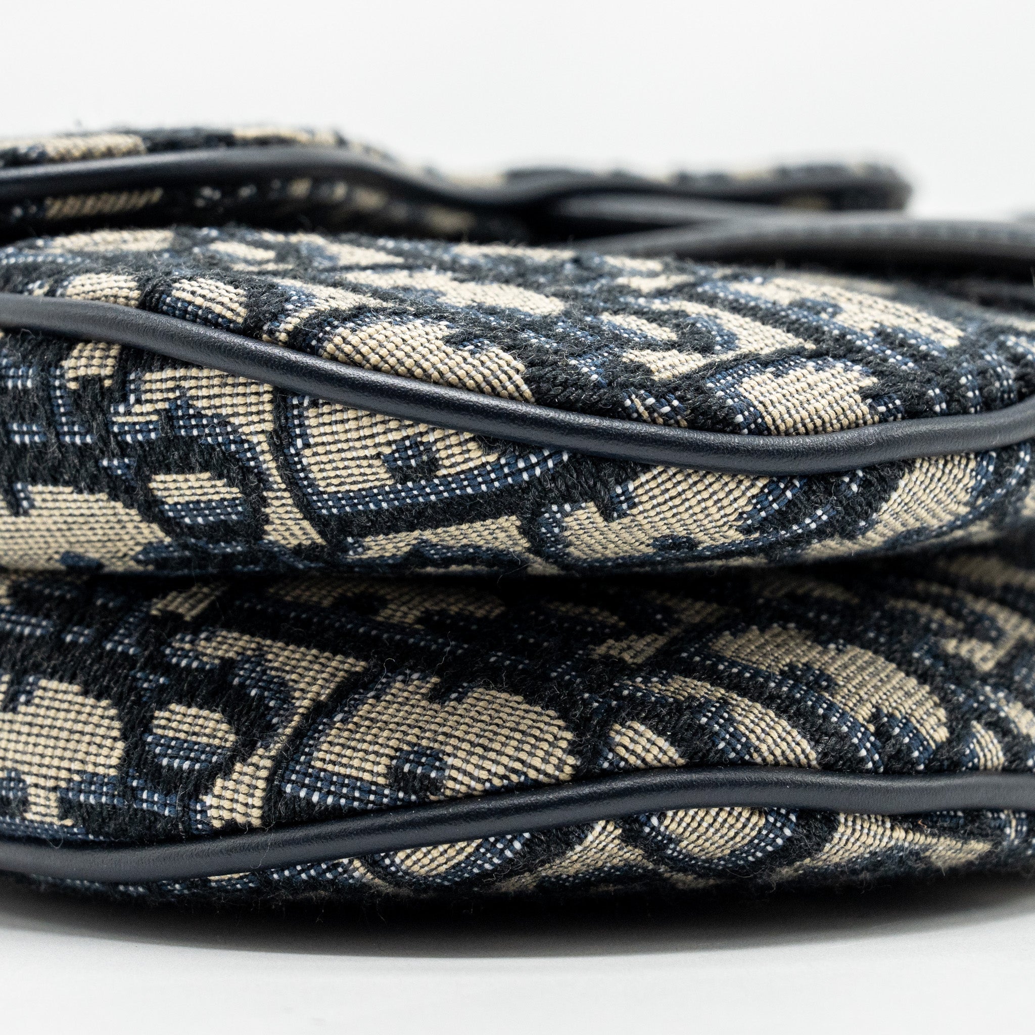 DIOR MINI SADDLE BAG OBLIQUE JACQUARD BLUE GHW