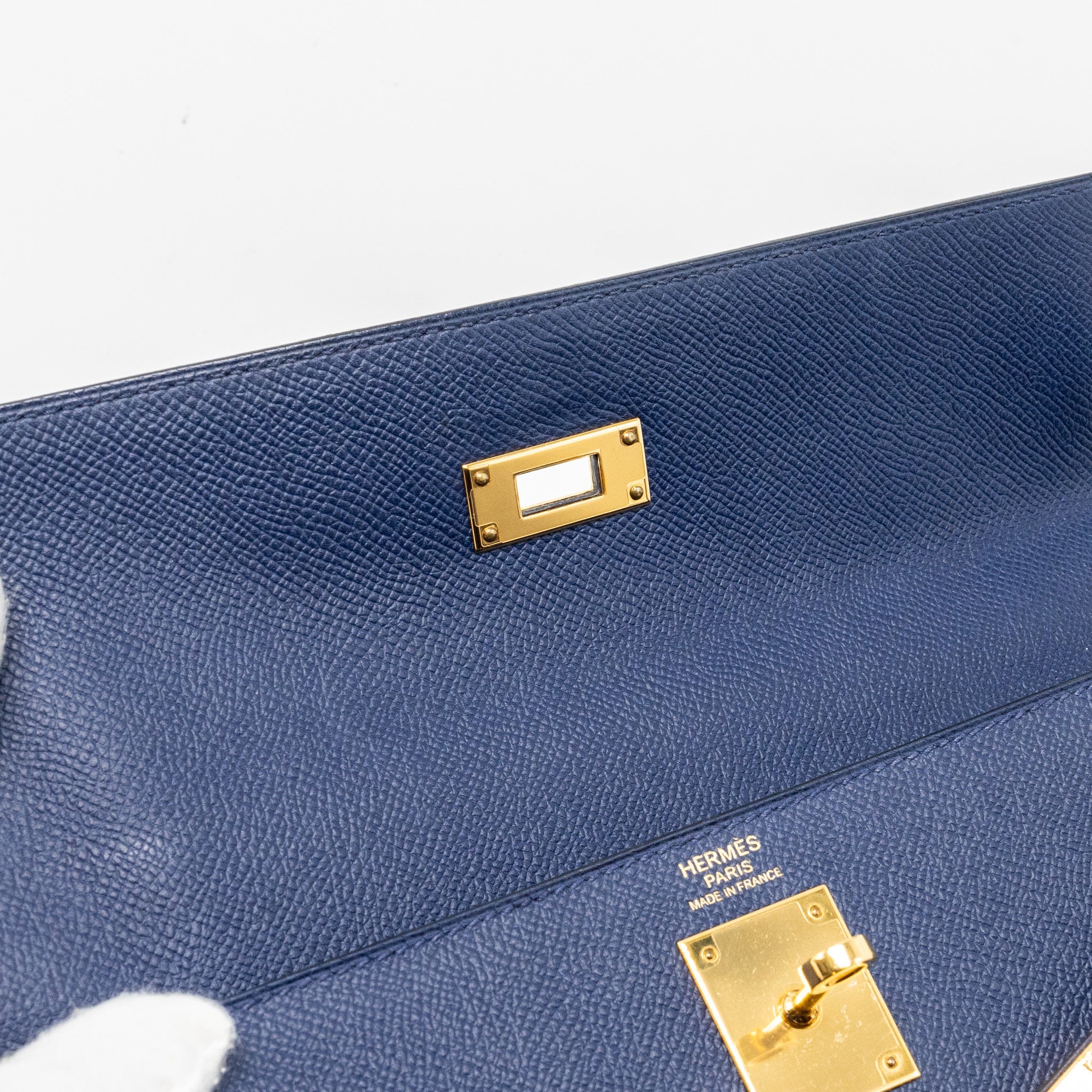 HERMES KELLY 32 EPSOM BLUE SAPPHIRE GHW
