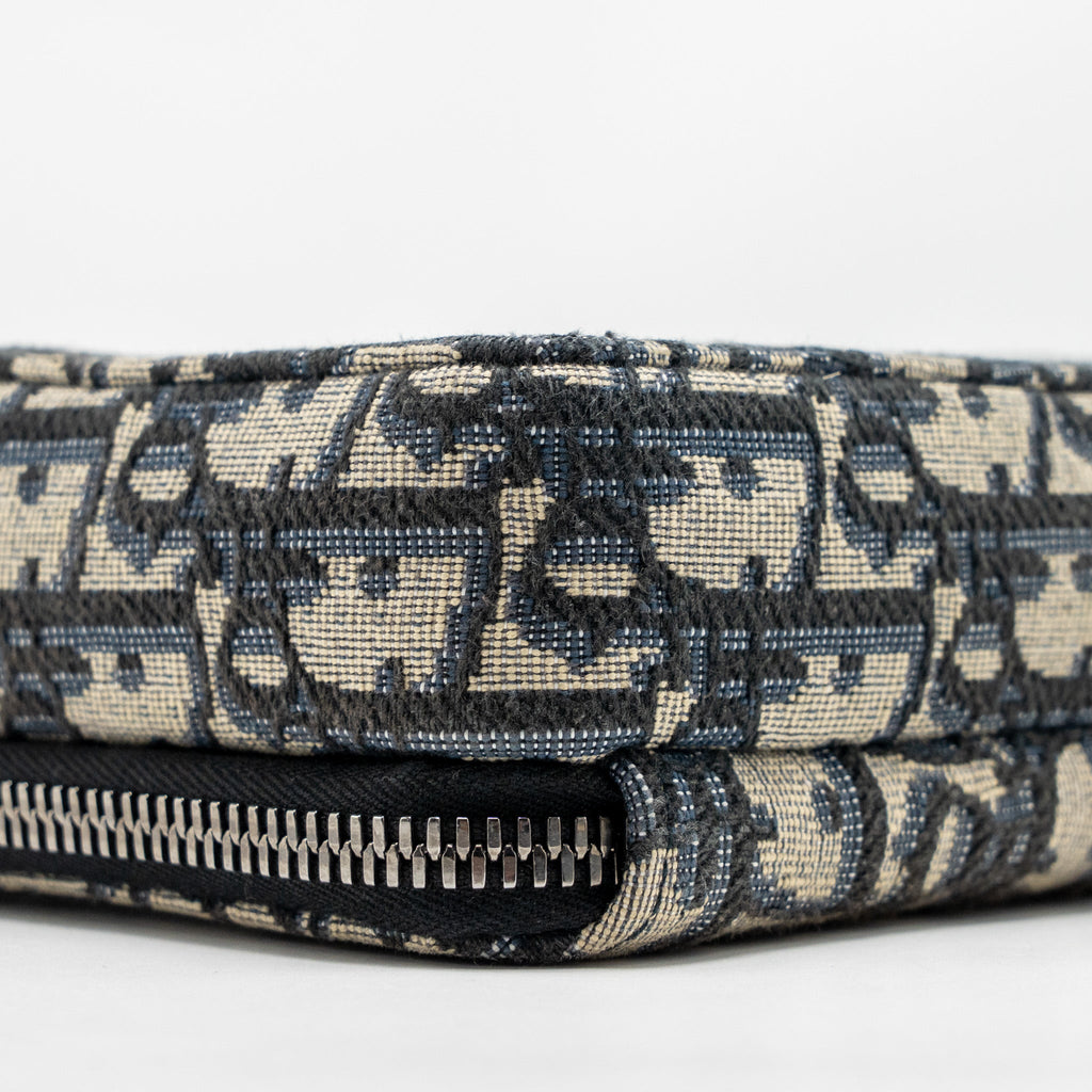 DIOR WALLET ON STRAP OBLIQUE JACQUARD CANVAS/LEATHER BLUE SHW