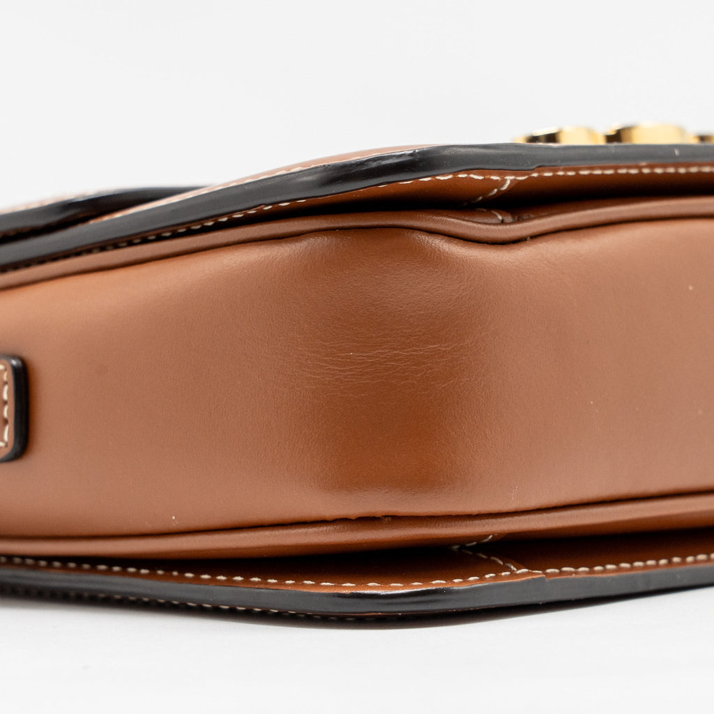 CELINE TEEN TRIOMPHE BAG TRIOMPHE CALFSKIN/CANVAS BROWN/MULTICOLOOUR GHW