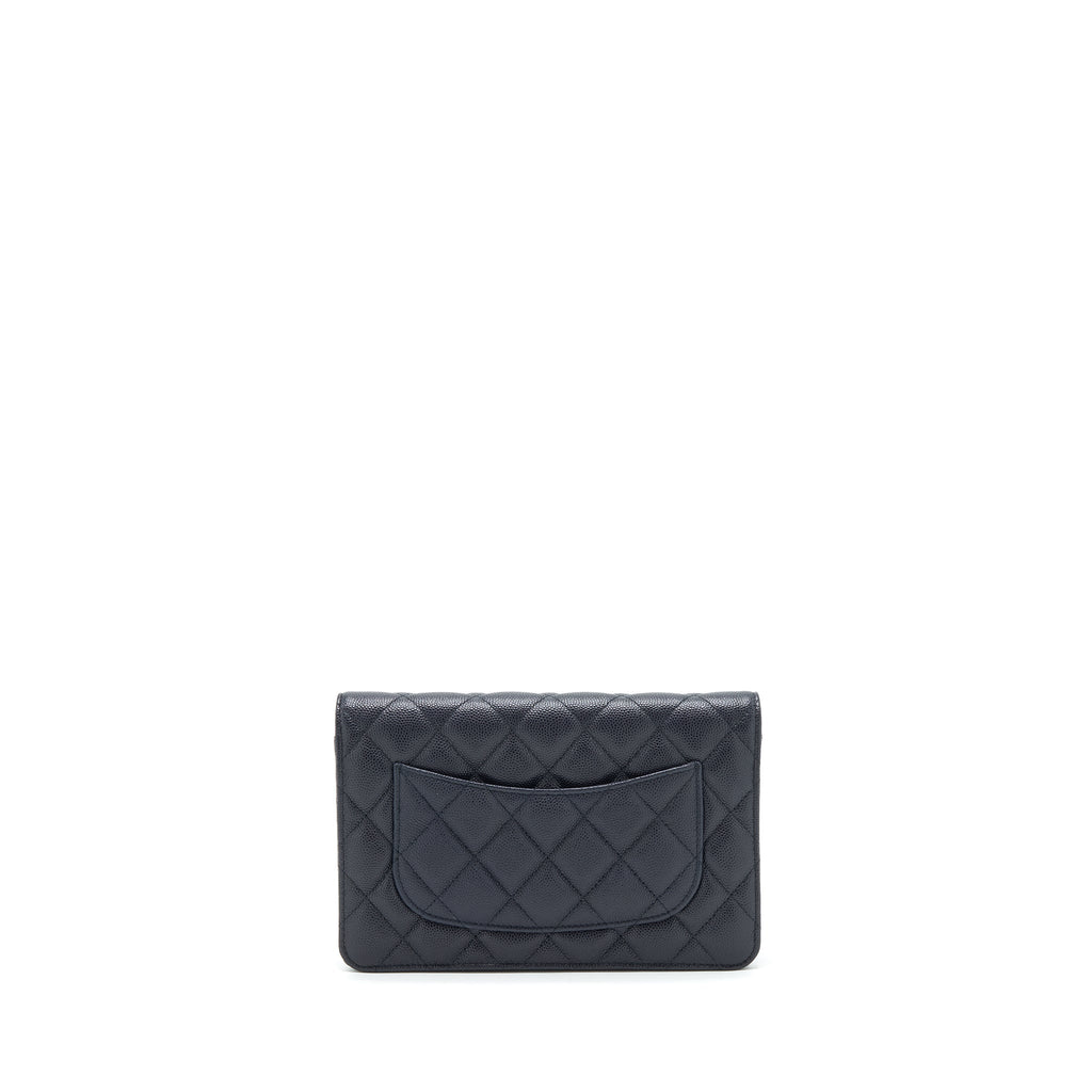 CHANEL CLASSIC WALLET ON CHAIN CAVIAR NAVY BLUE LGHW