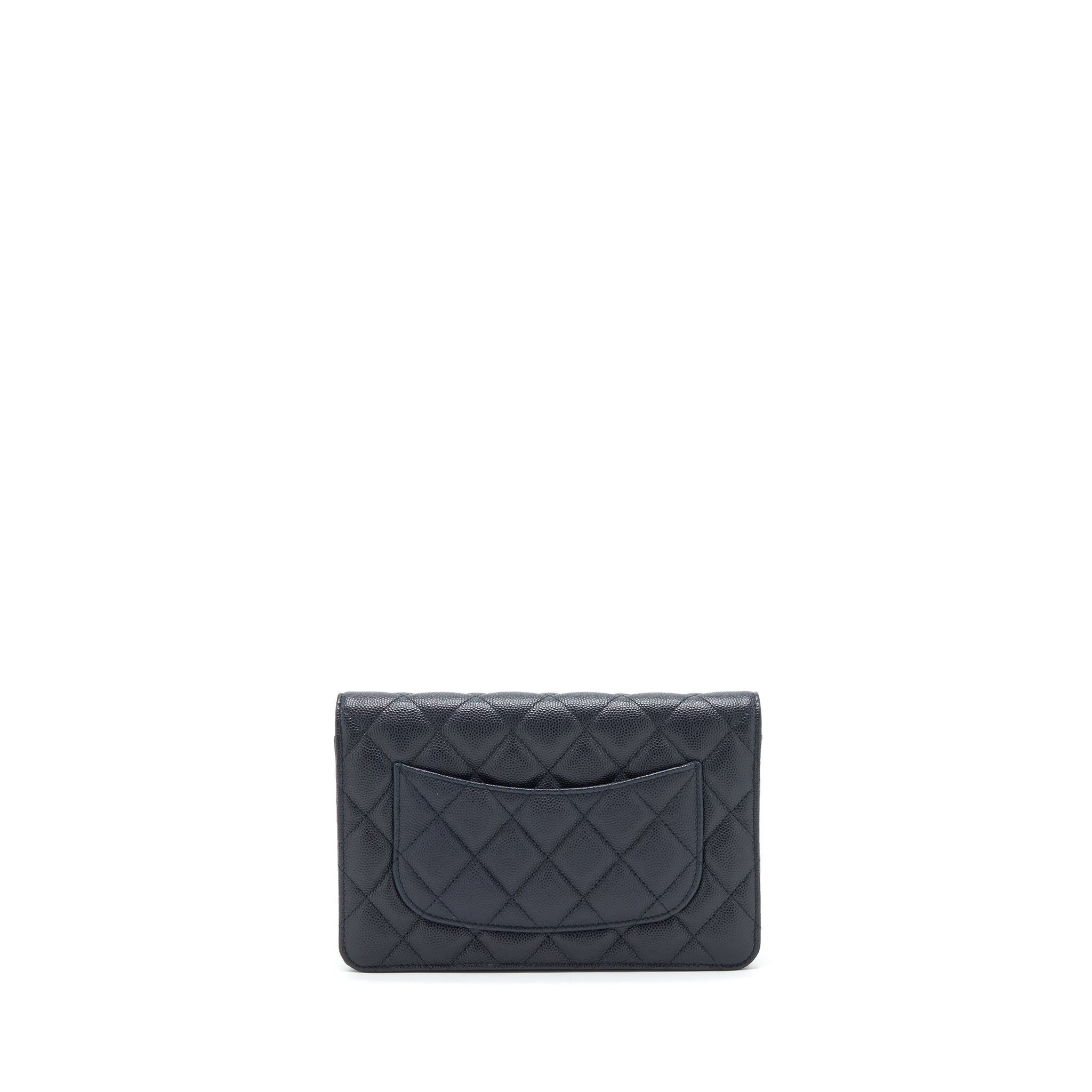 CHANEL CLASSIC WALLET ON CHAIN CAVIAR NAVY BLUE LGHW