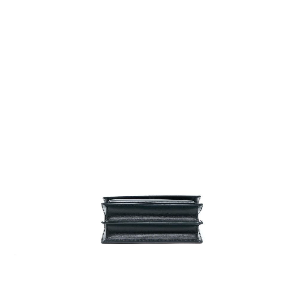 SAINT LAURENT SUNSET CHAIN BAG CALFSKIN DARK GREEN SHW