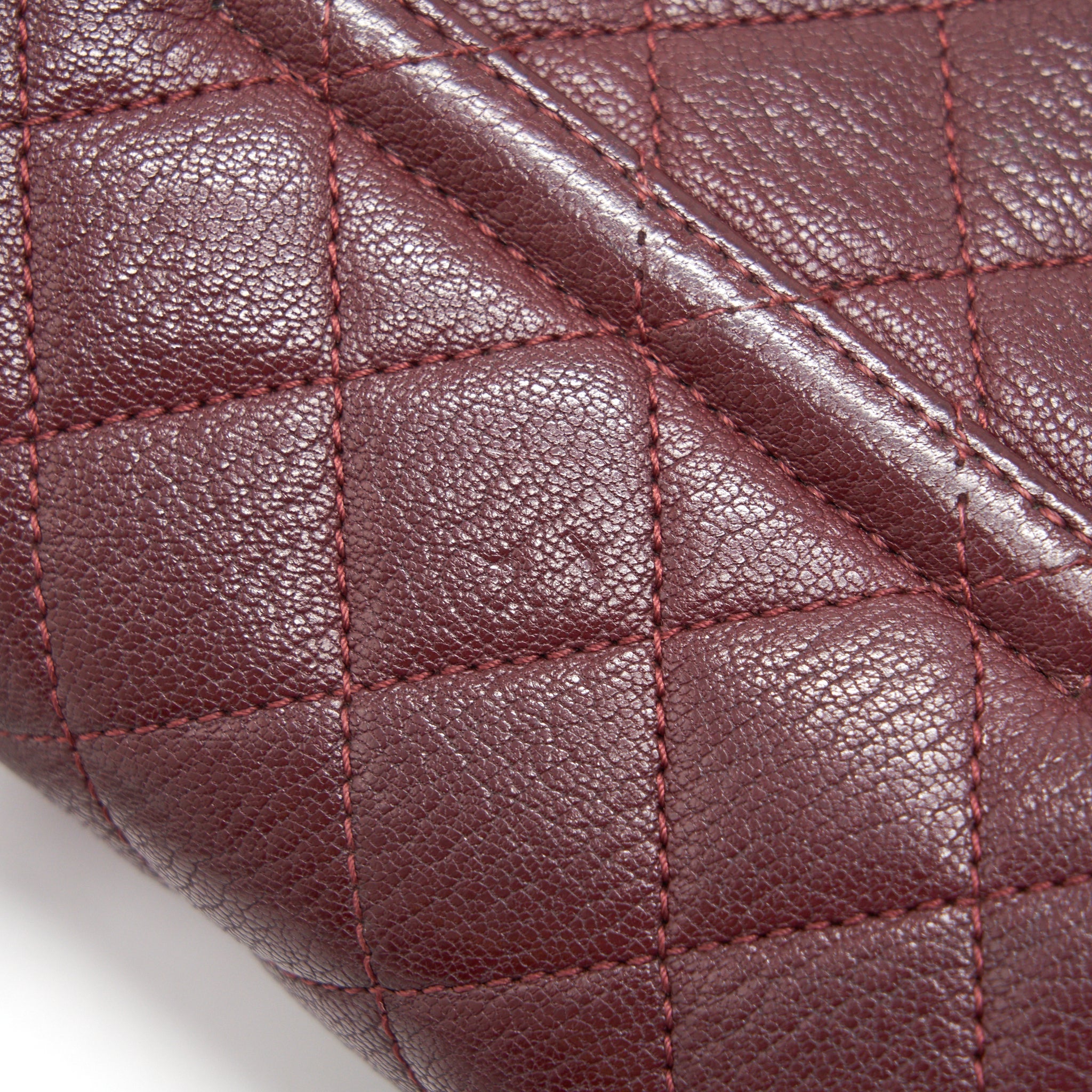 CHANEL SMALL FLAP BAG WITH CHAIN BURGUNDY SHW